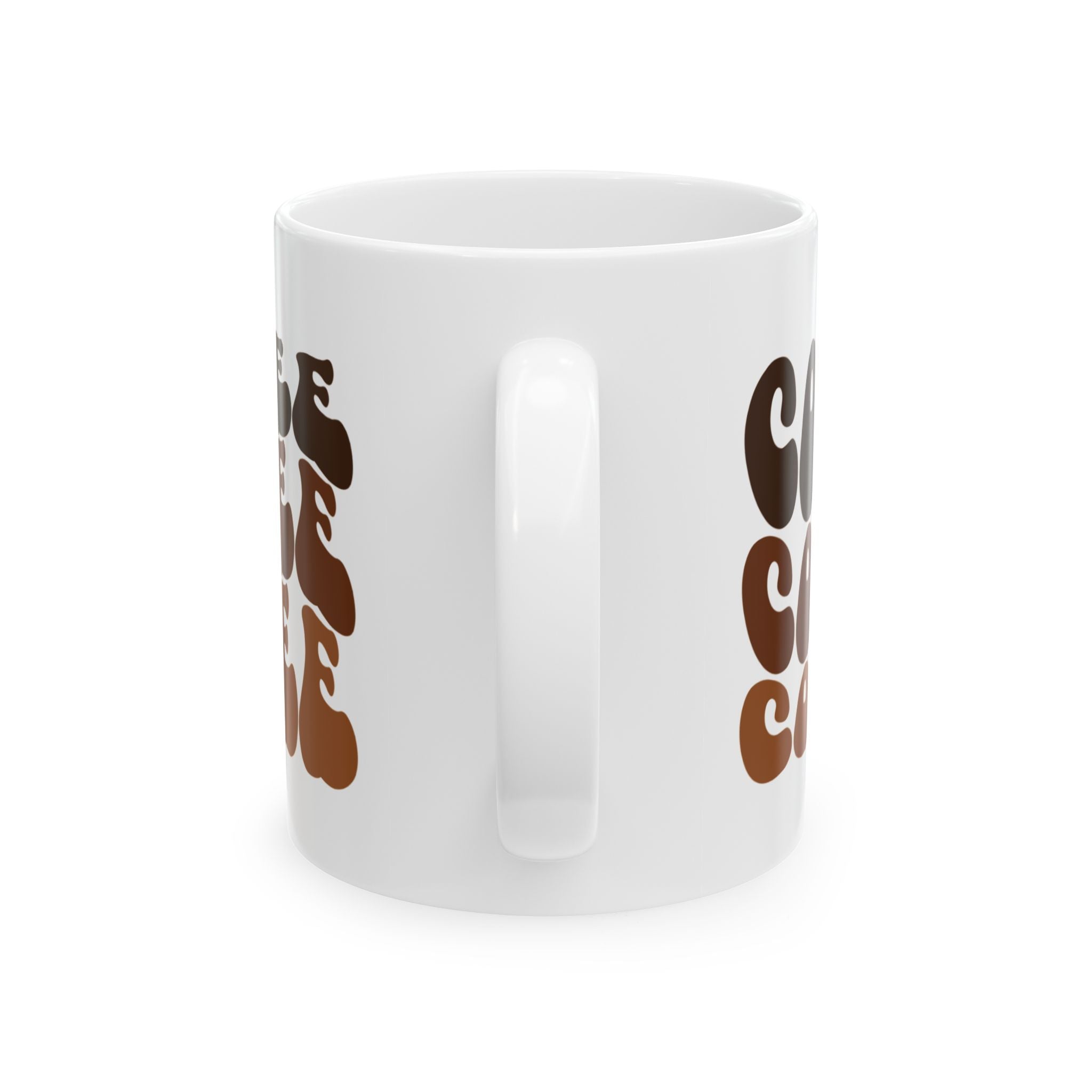 Coffee Text Ceramic Mug — 11oz & 15oz Coffee Cup