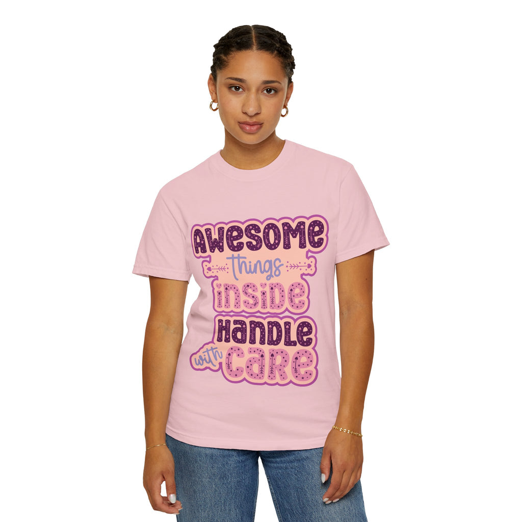 Retro "Awesome Things Inside, Handle With Care" T-Shirt
