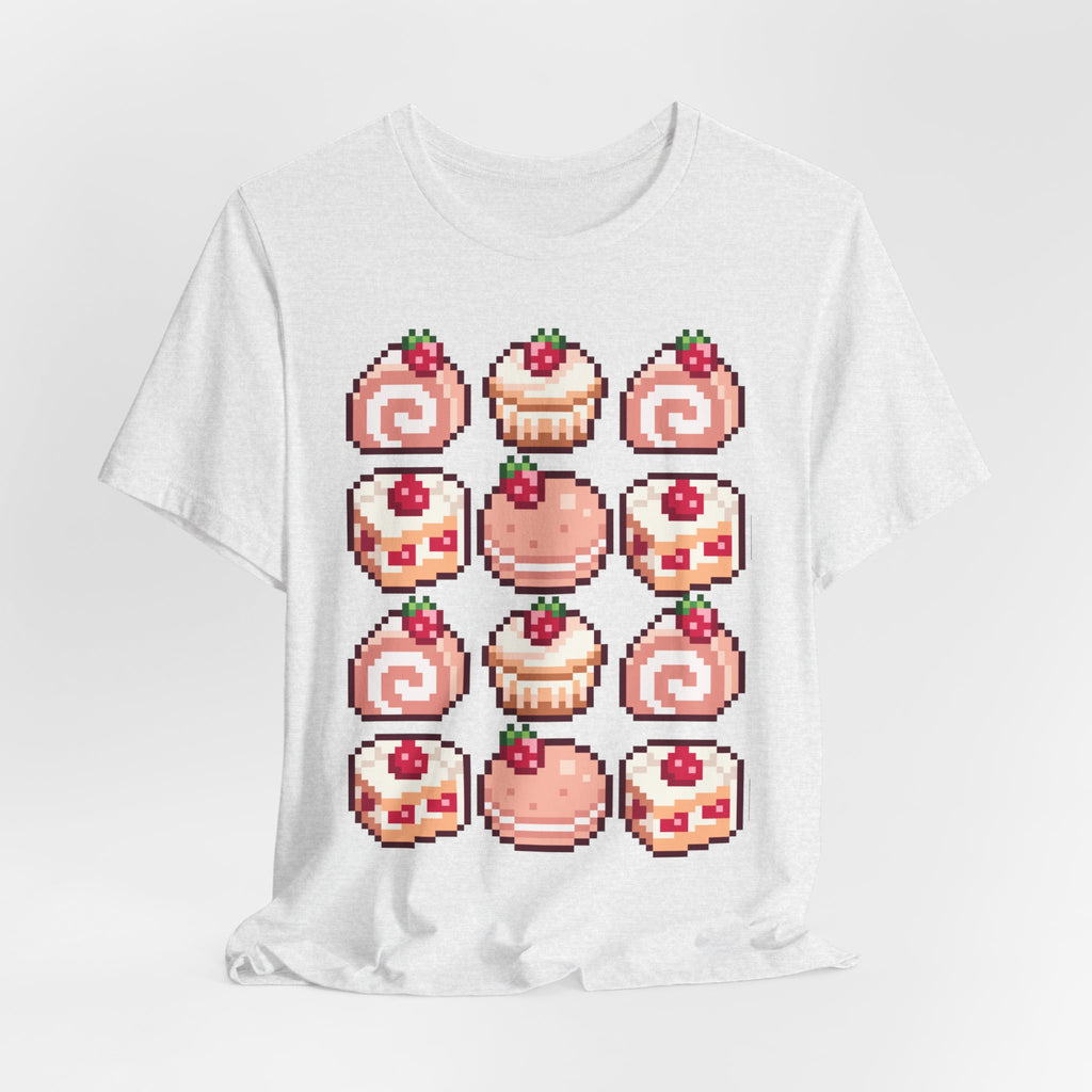 Kawaii Strawberry Pastry T-Shirt — Cute Pixel Dessert Tee