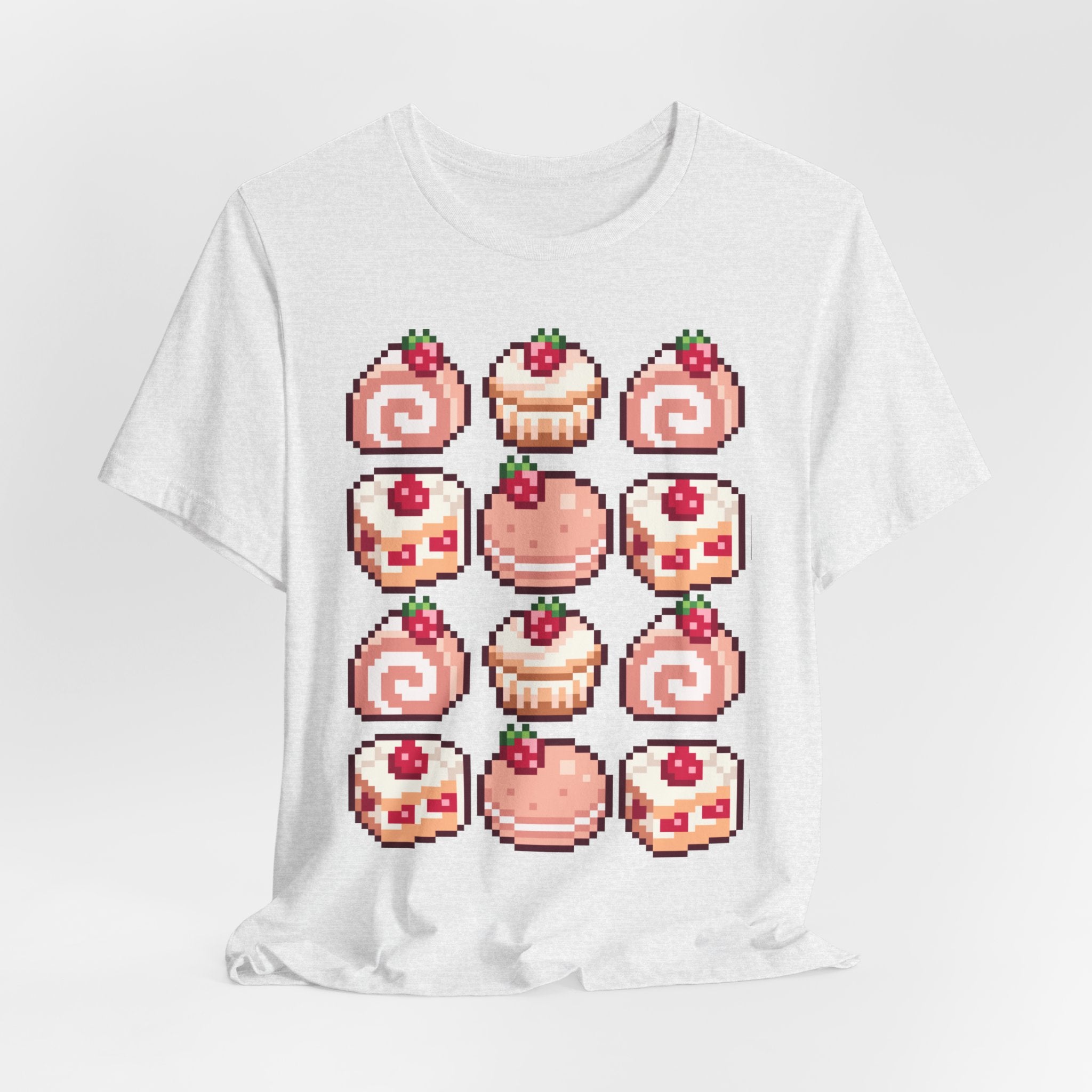 Kawaii Strawberry Pastry T-Shirt — Cute Pixel Dessert Tee