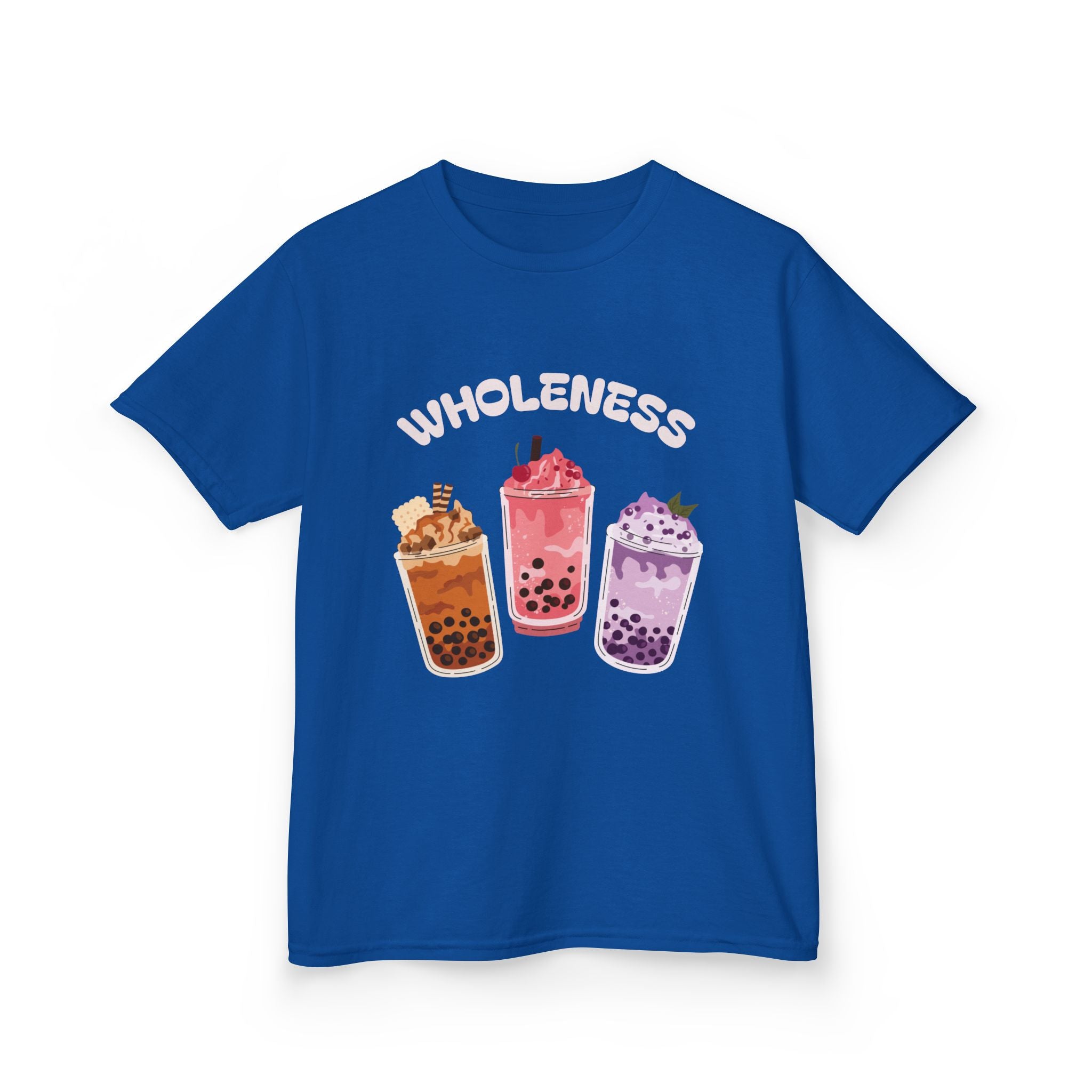 Youth Comfortable Boba Tea "WHOLENESS" Printed T-shirt