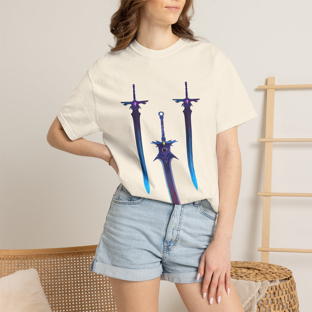 Magical Aura Swords Graphic Printed T-shirt — Pastel Fantasy Magical Swords