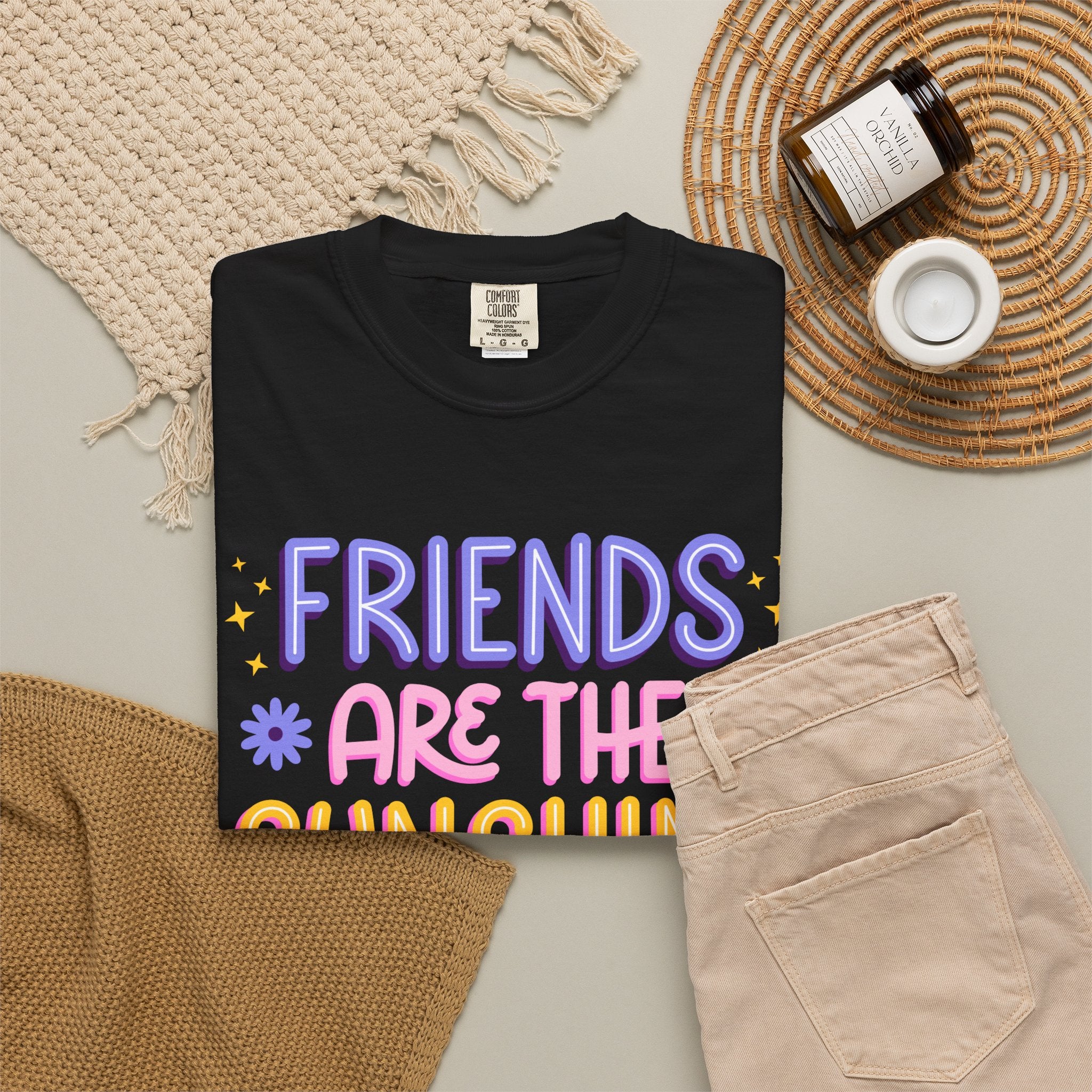 Friends Are the Sunshine of Life Text Printed UnisexT-Shirt