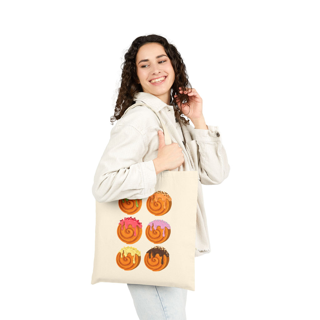 Colorful Roll Pastry Pattern Cotton Canvas Tote Bag – Pastry Print Shopper