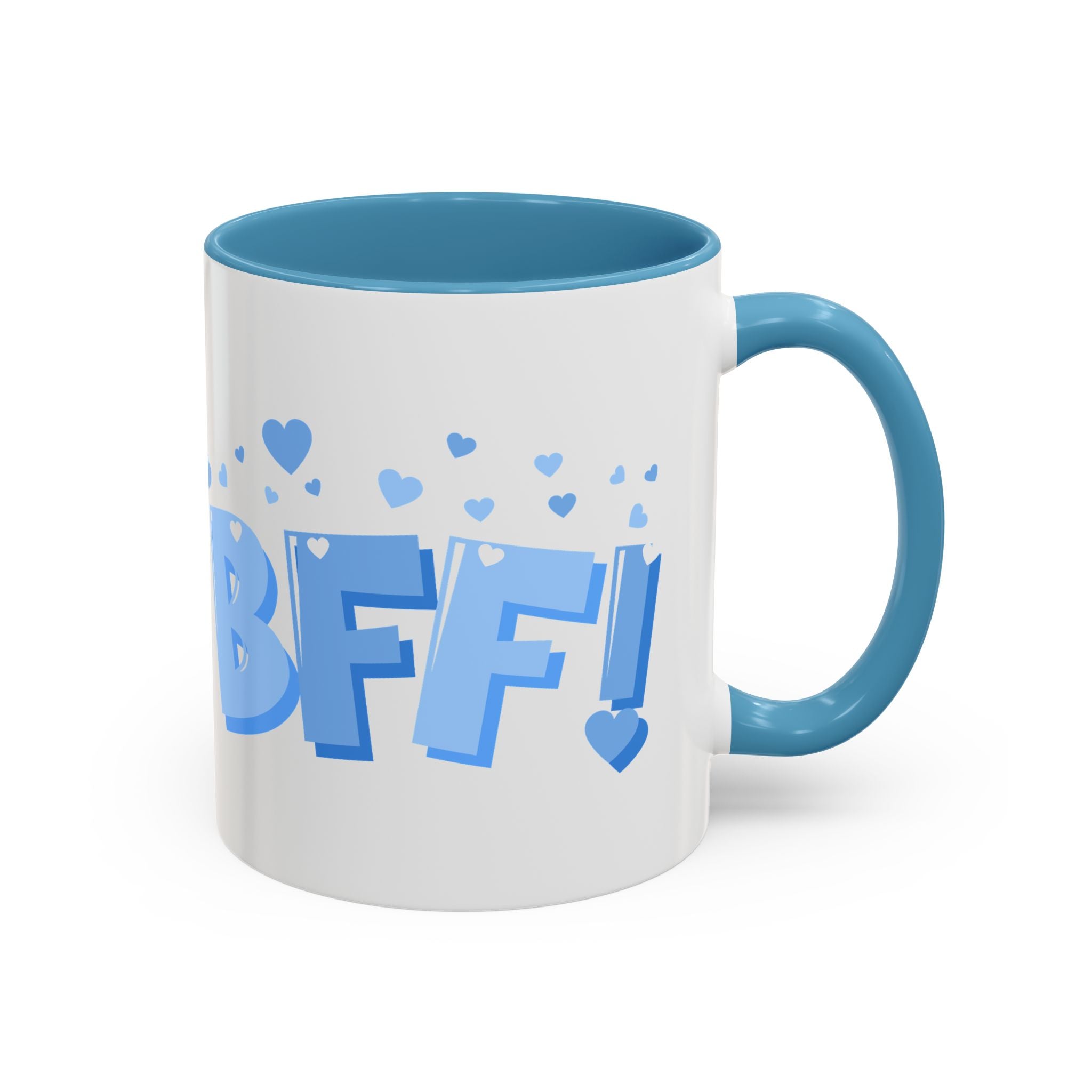BFF Coffee Mug – Blue Heart Best Friend Accent Mug (11/15 oz)