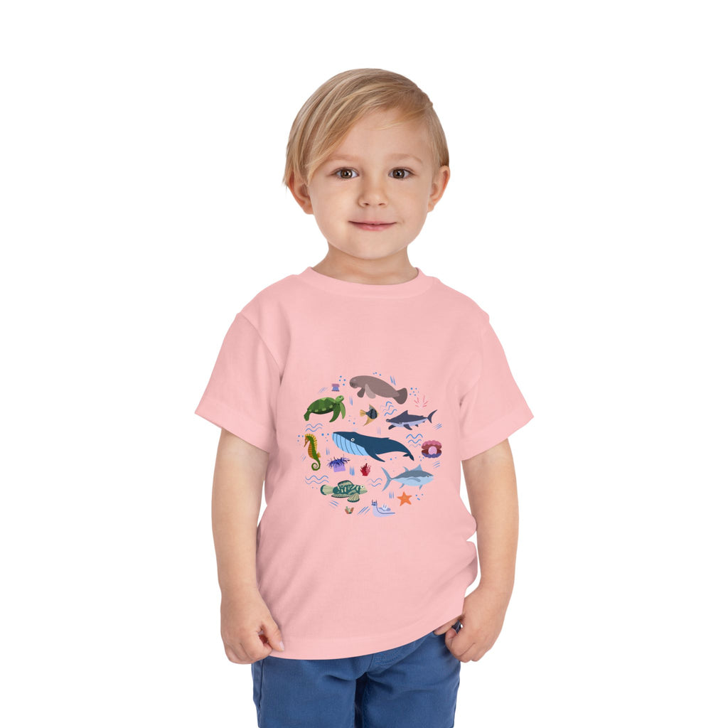 Toddler Tee — Cute Ocean Animals Circle Graphic