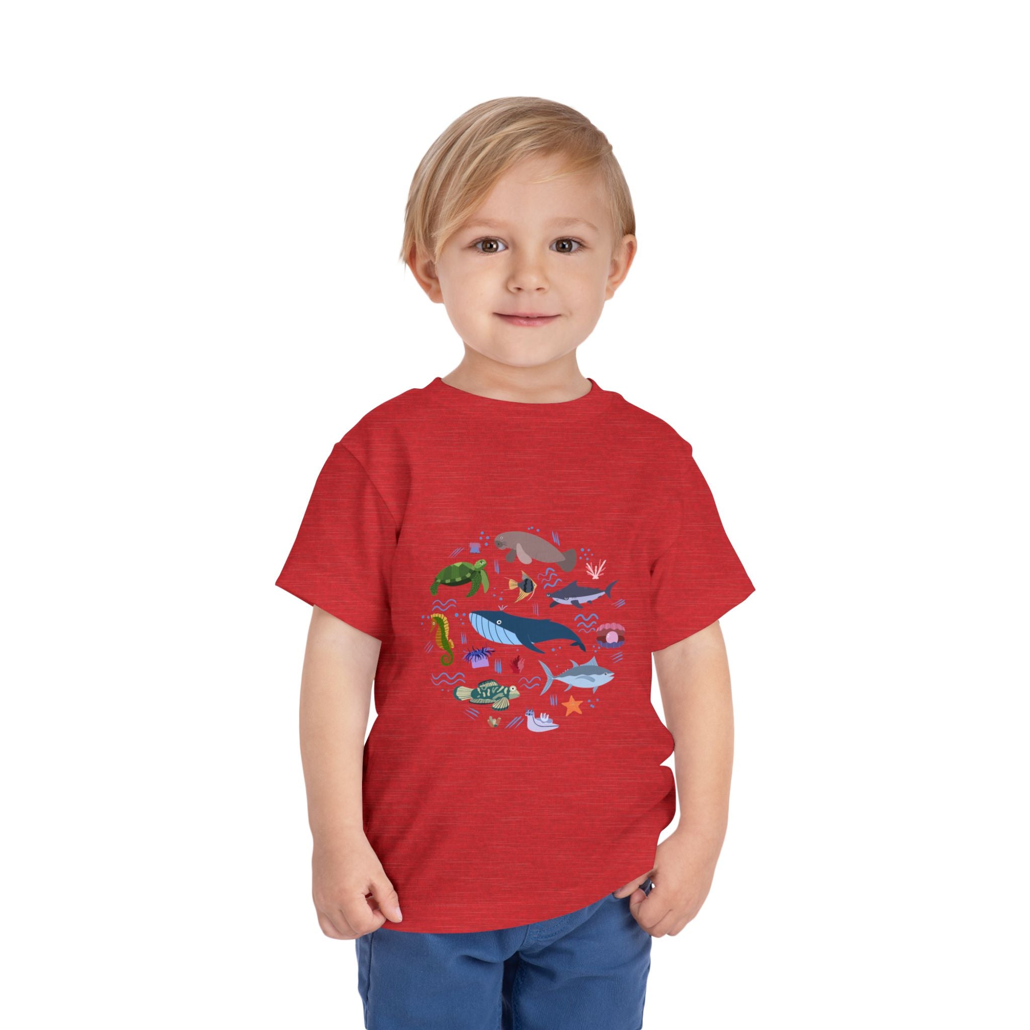 Toddler Tee — Cute Ocean Animals Circle Graphic