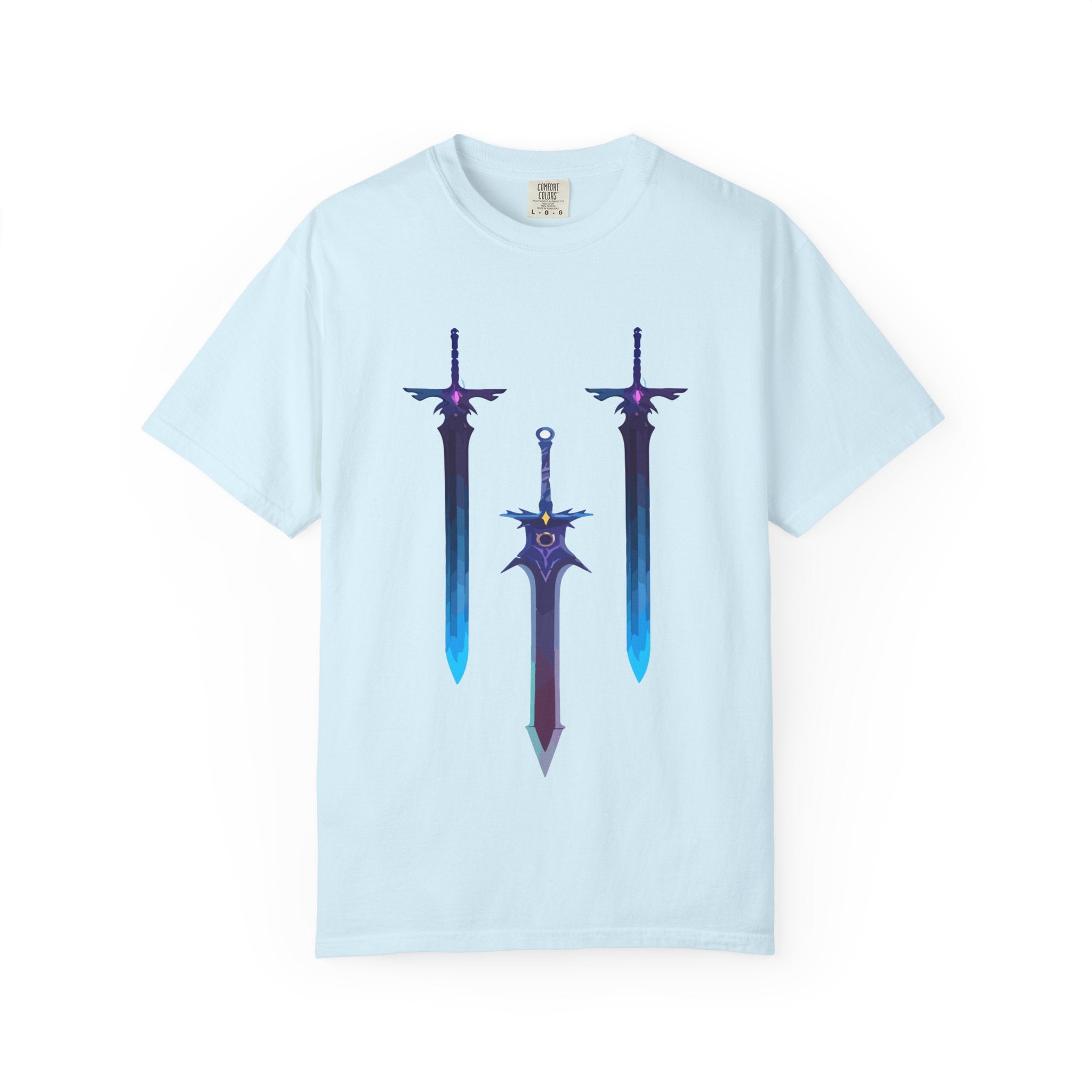 Magical Aura Swords Graphic Printed T-shirt — Pastel Fantasy Magical Swords