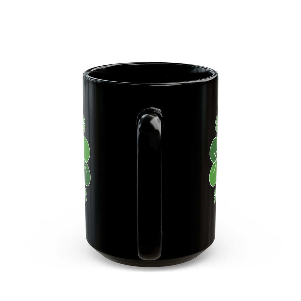 St. Patrick’s Day Green Four-Leaf Clover Mug — Lucky Shamrock Coffee Cup (11oz/15oz)
