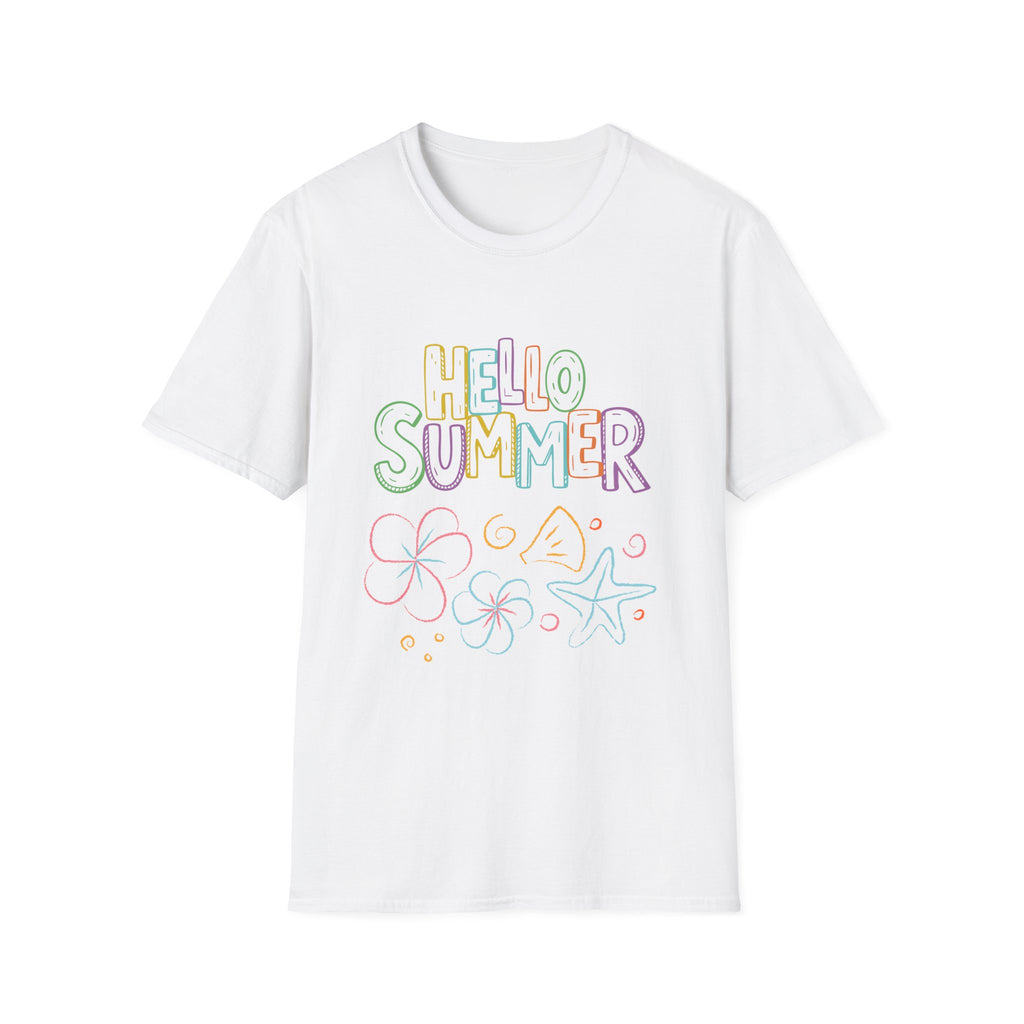 Hello Summer T-Shirt — Pastel Beach Vibes Graphic Tee