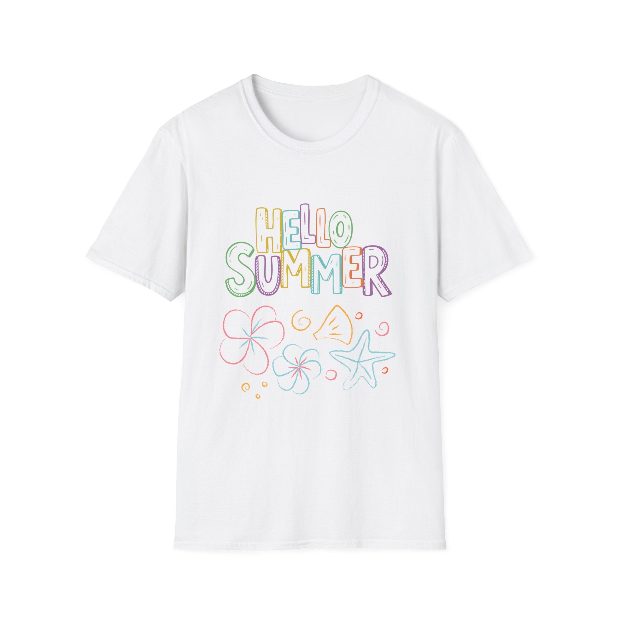 Hello Summer T-Shirt — Pastel Beach Vibes Graphic Tee