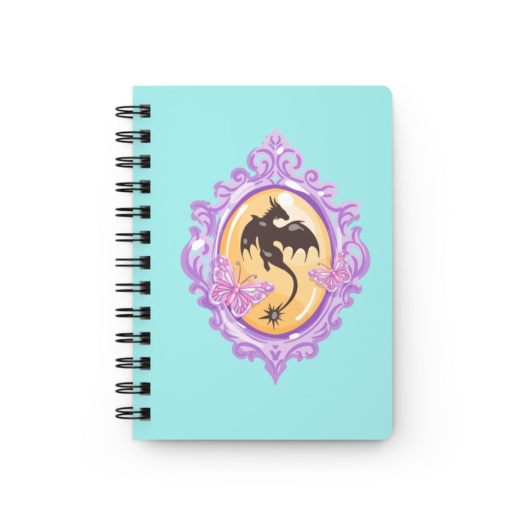 Mint Dragon & Cameo Spiral Journal — Cute Fantasy Notebook