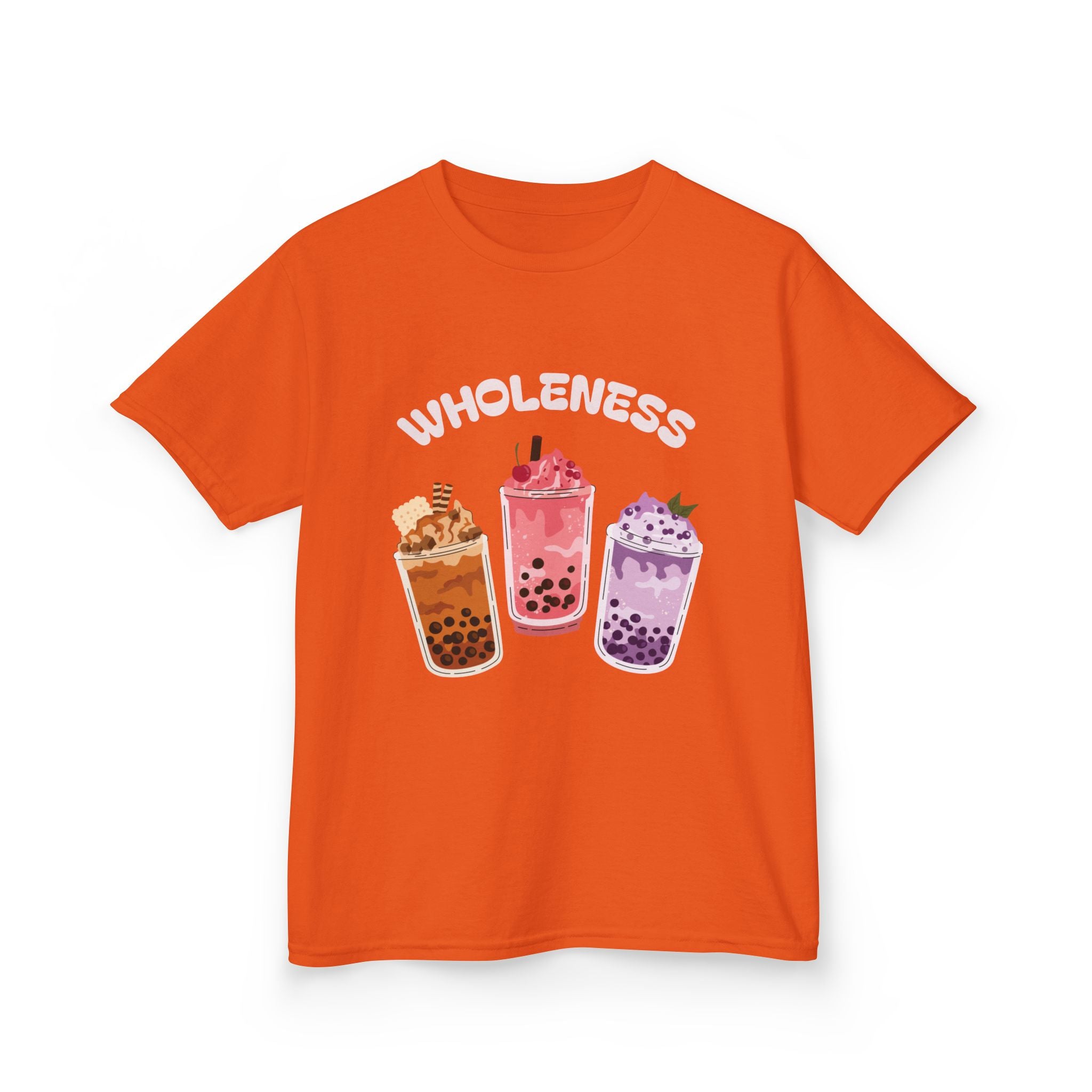 Youth Comfortable Boba Tea "WHOLENESS" Printed T-shirt