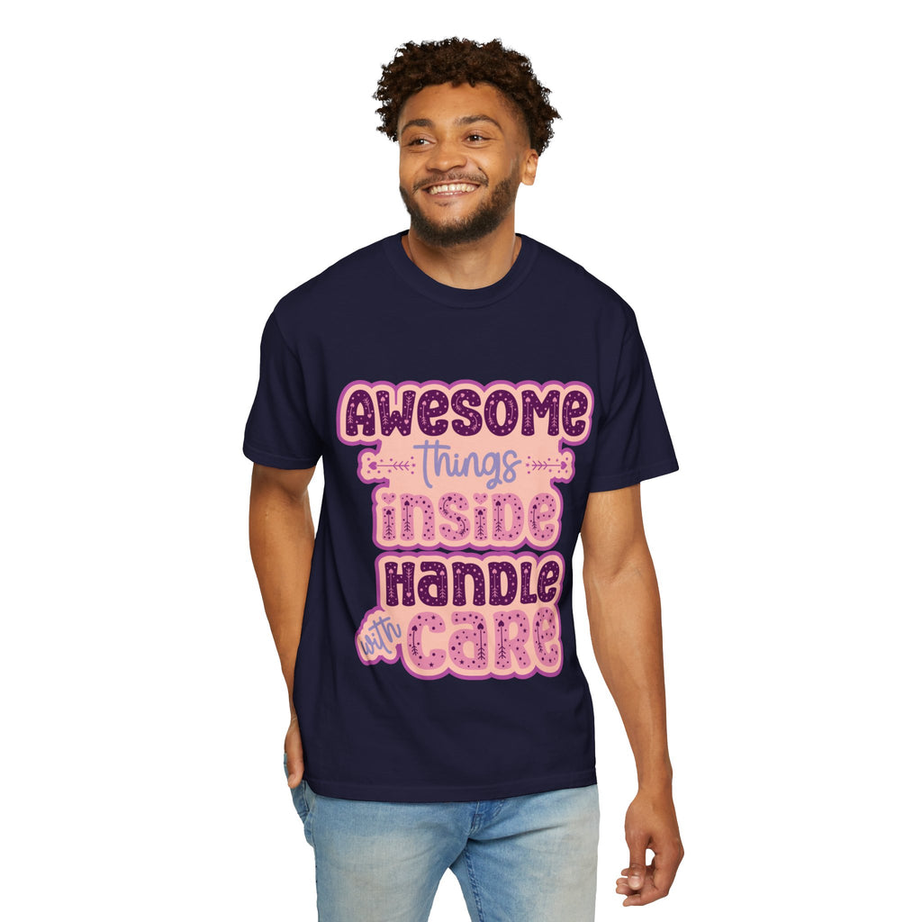 Retro "Awesome Things Inside, Handle With Care" T-Shirt