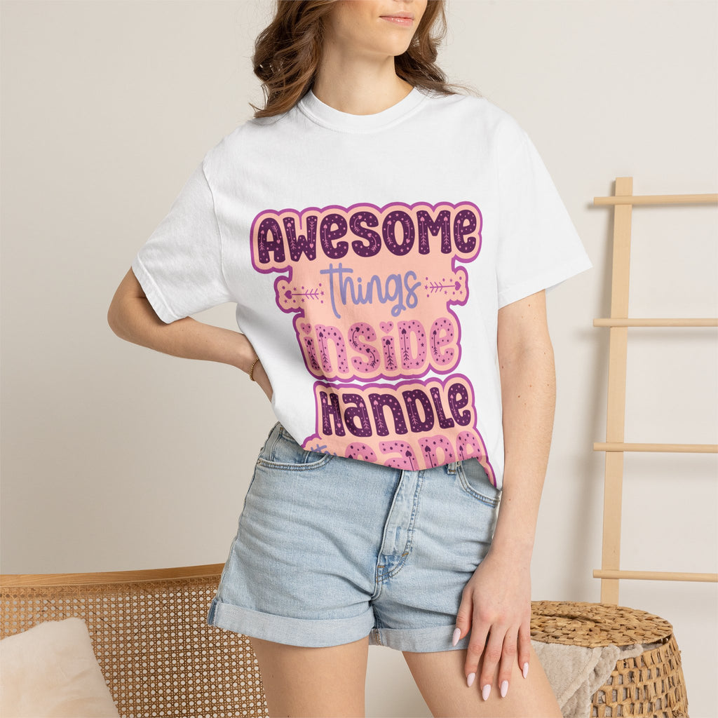 Retro "Awesome Things Inside, Handle With Care" T-Shirt