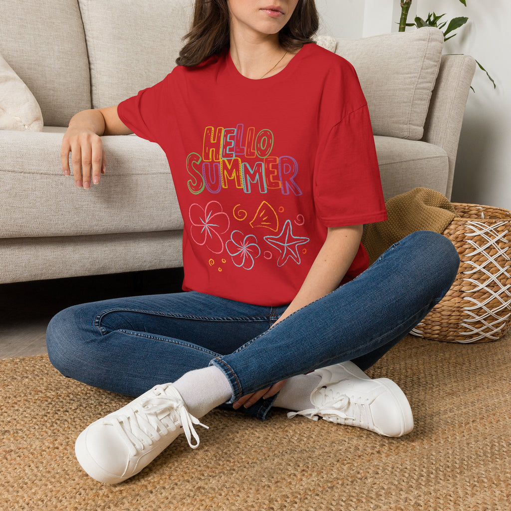 Hello Summer T-Shirt — Pastel Beach Vibes Graphic Tee