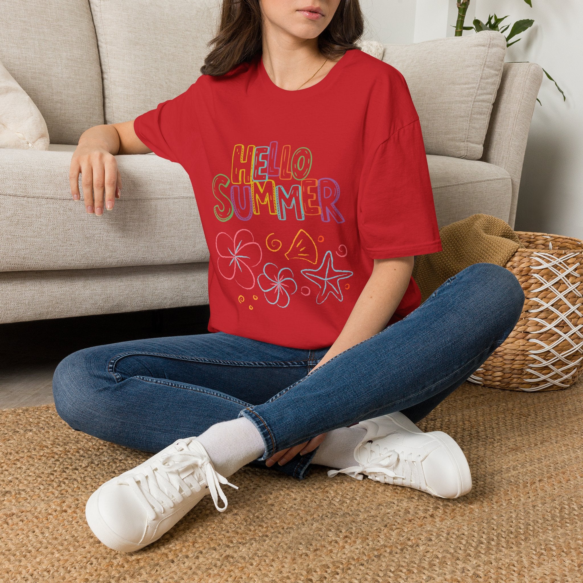 Hello Summer T-Shirt — Pastel Beach Vibes Graphic Tee