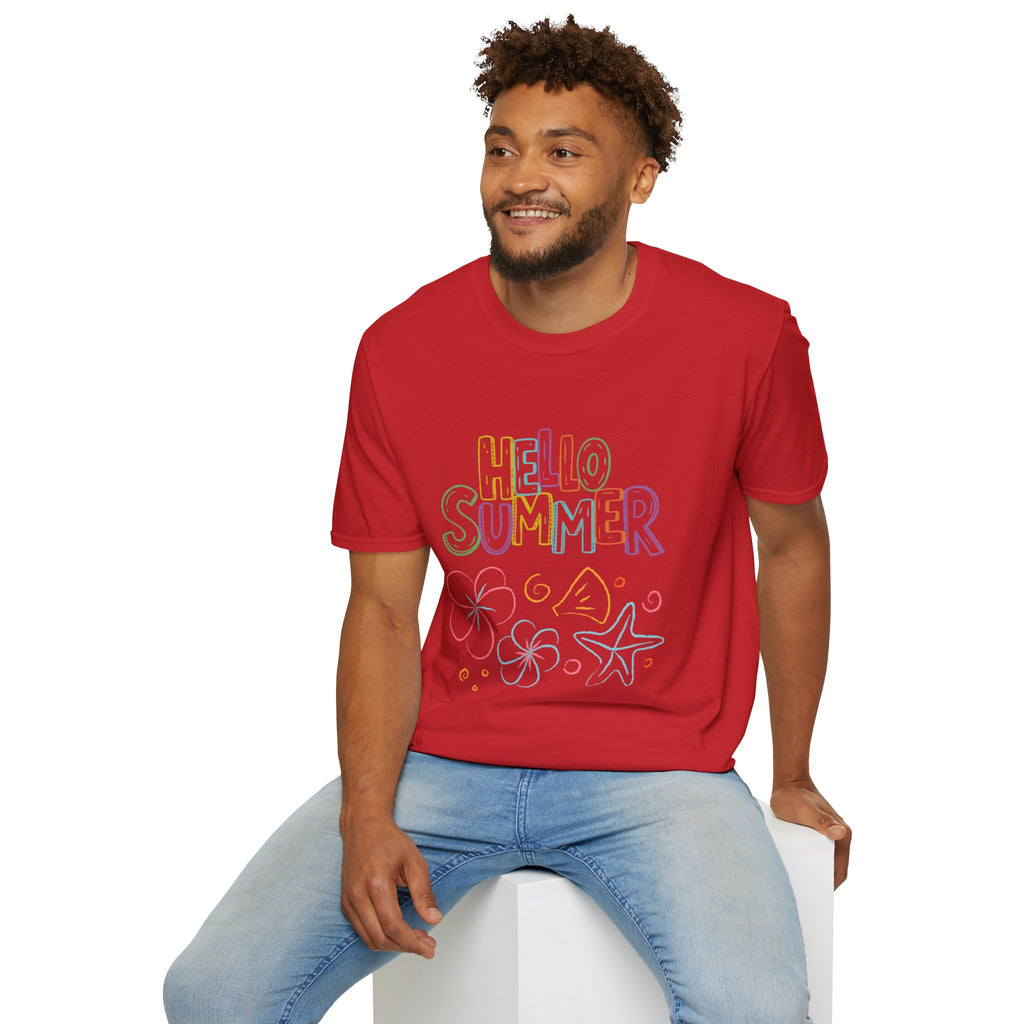 Hello Summer T-Shirt — Pastel Beach Vibes Graphic Tee