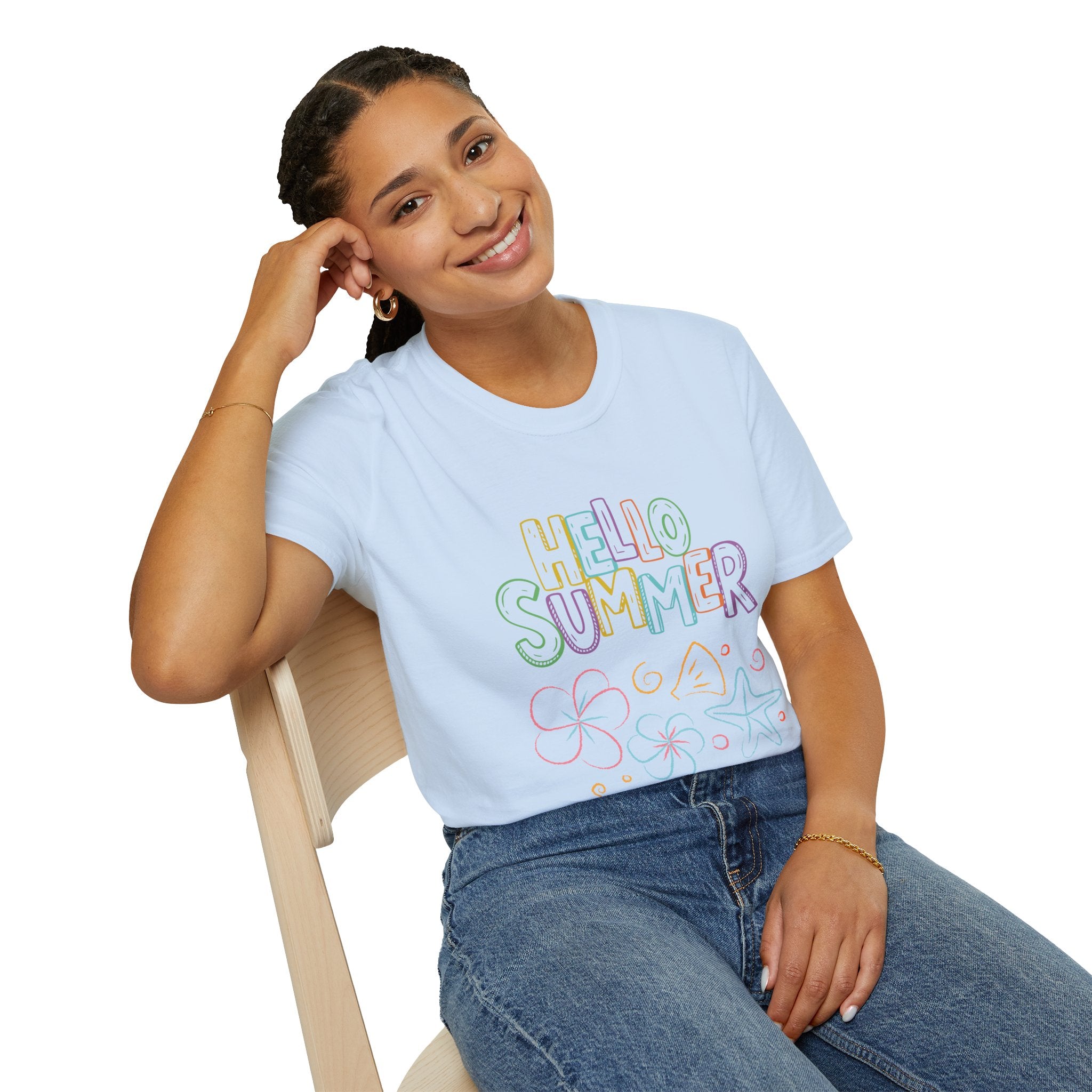 Hello Summer T-Shirt — Pastel Beach Vibes Graphic Tee