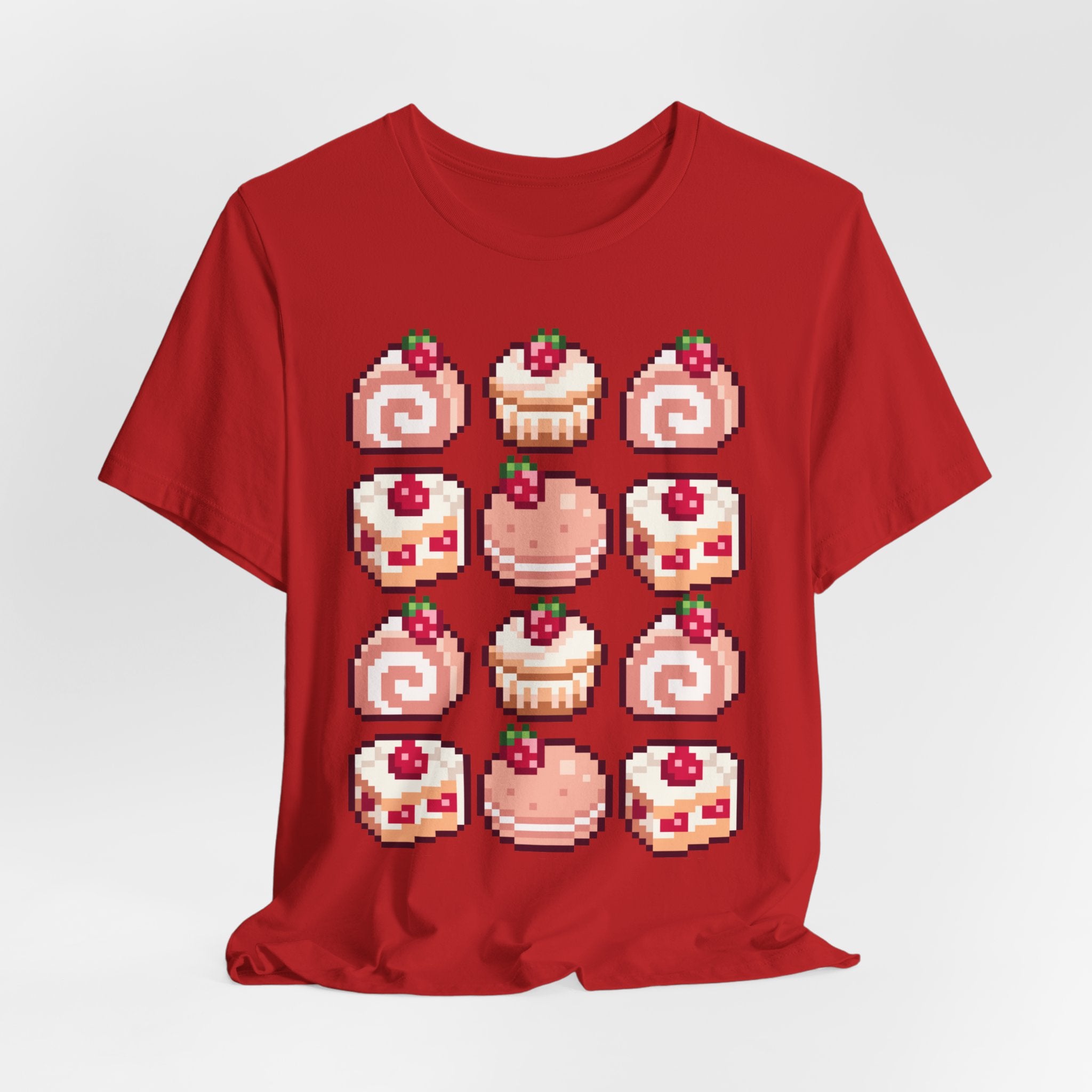 Kawaii Strawberry Pastry T-Shirt — Cute Pixel Dessert Tee
