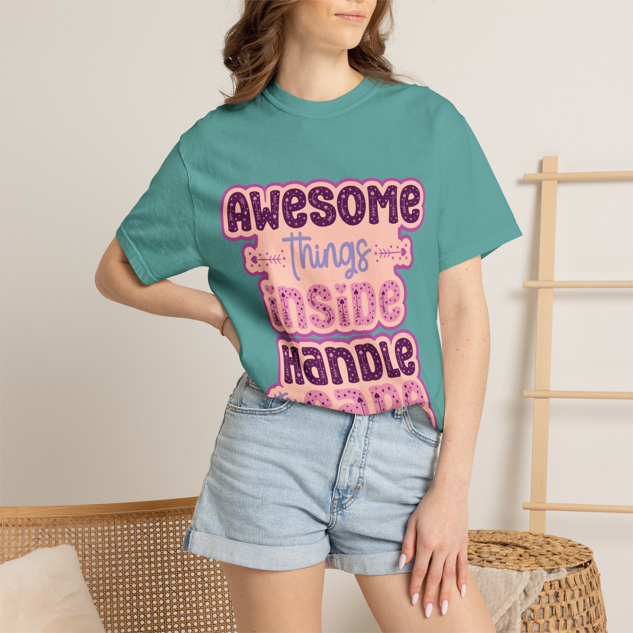 Retro "Awesome Things Inside, Handle With Care" T-Shirt