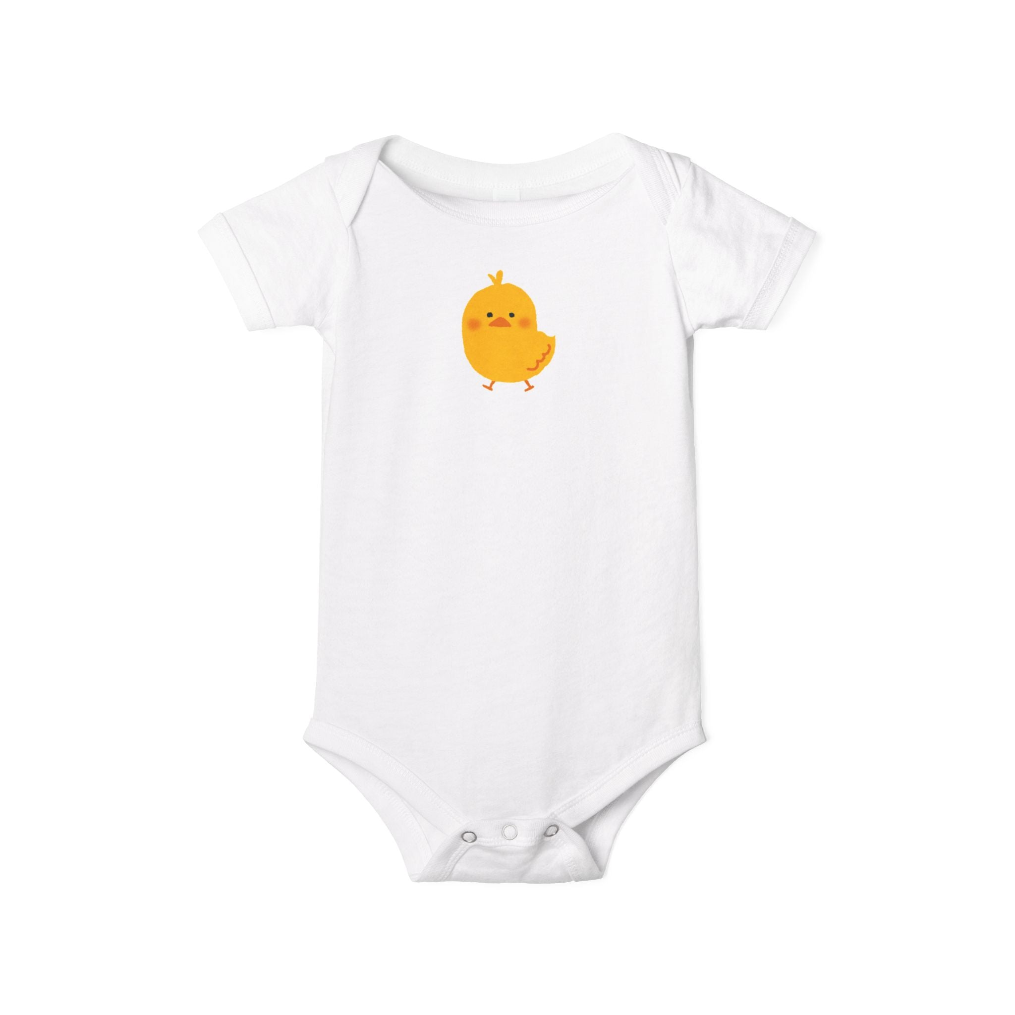 Baby Onesie - Cute Yellow Chick Front & "New Day" Back Infant Bodysuit