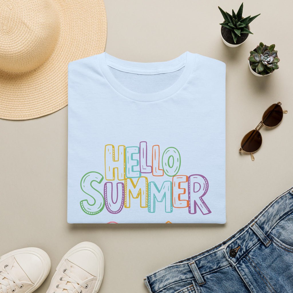 Hello Summer T-Shirt — Pastel Beach Vibes Graphic Tee