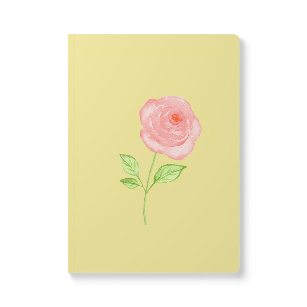 Pink Watercolor Rose Softcover Journal — Floral Notebook for Notes, Gratitude, and Everyday Journaling