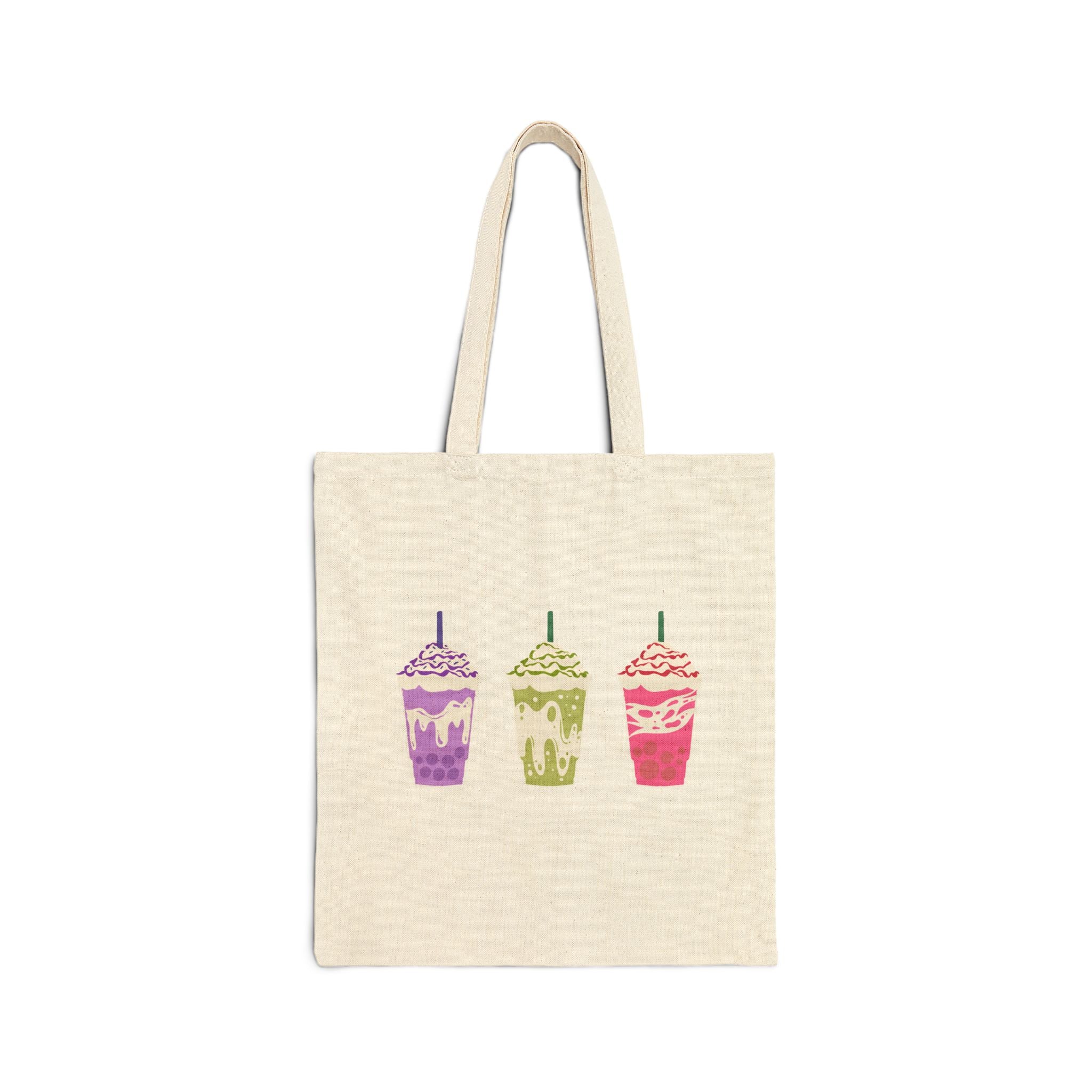 Colorful Iced Coffee Trio Canvas Tote Bag