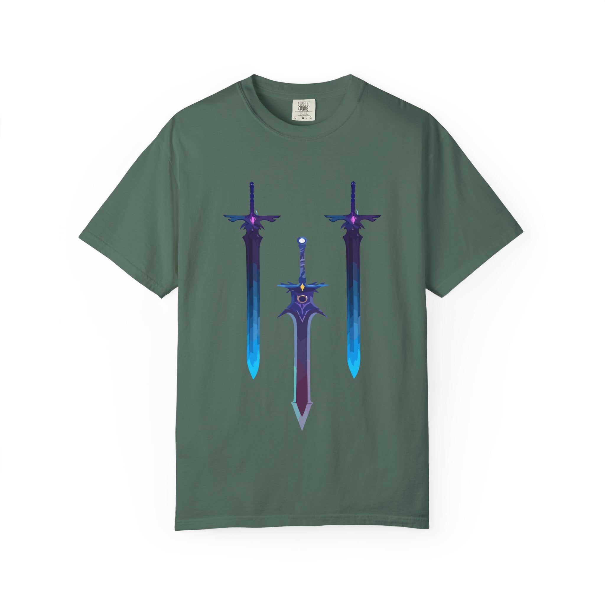 Magical Aura Swords Graphic Printed T-shirt — Pastel Fantasy Magical Swords