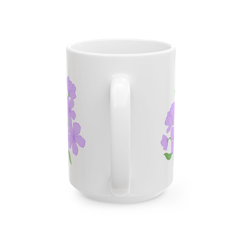 Floral Phlox Ceramic Mug — Purple Flower Coffee Cup (11oz & 15oz)