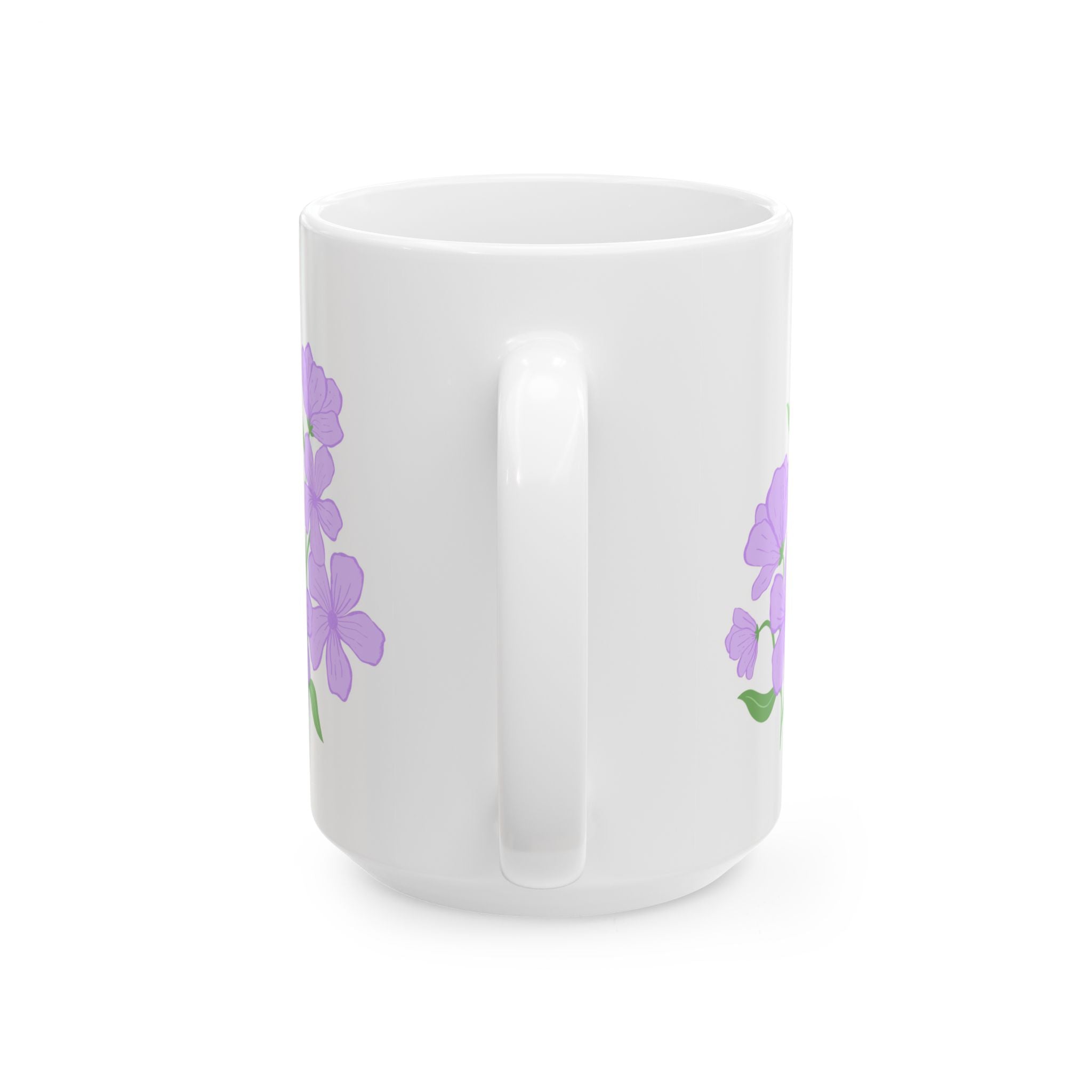 Floral Phlox Ceramic Mug — Purple Flower Coffee Cup (11oz & 15oz)