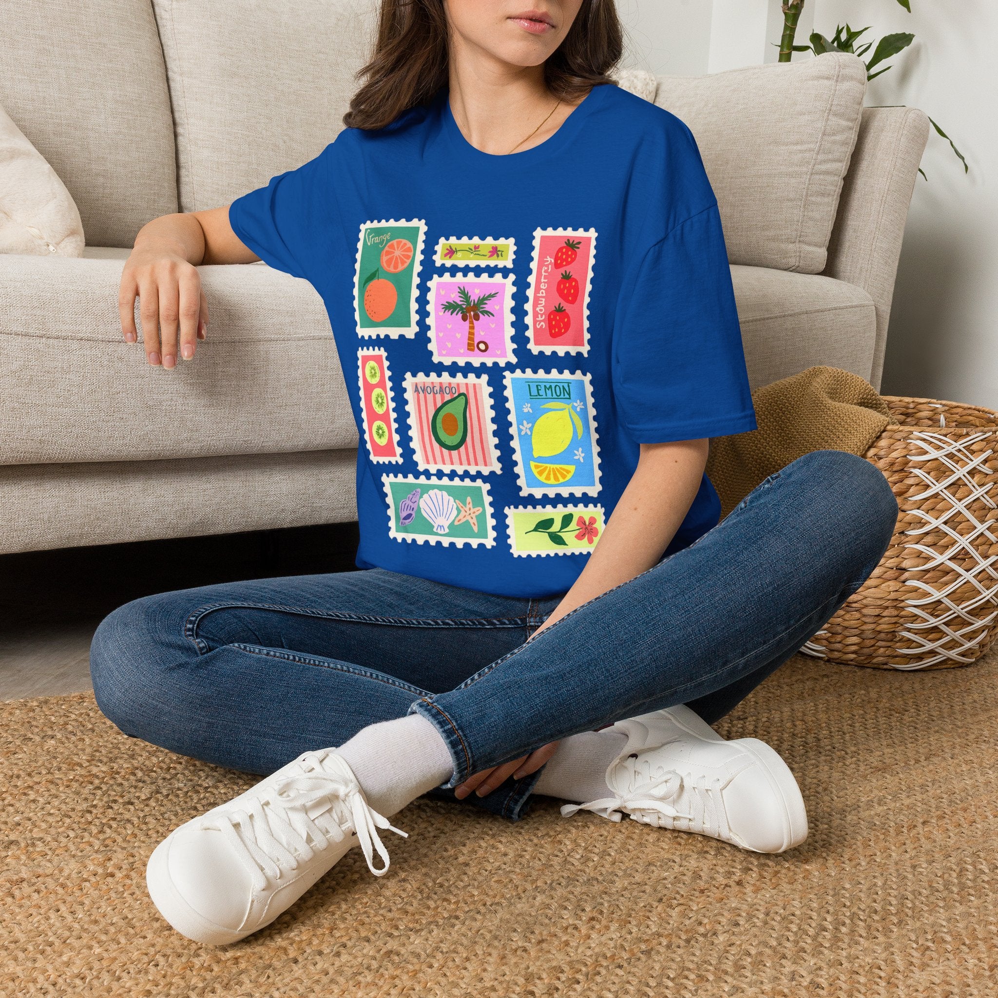 Fruit Patch Graphic T-Shirt — Tropical Citrus & Avocado Art Tee