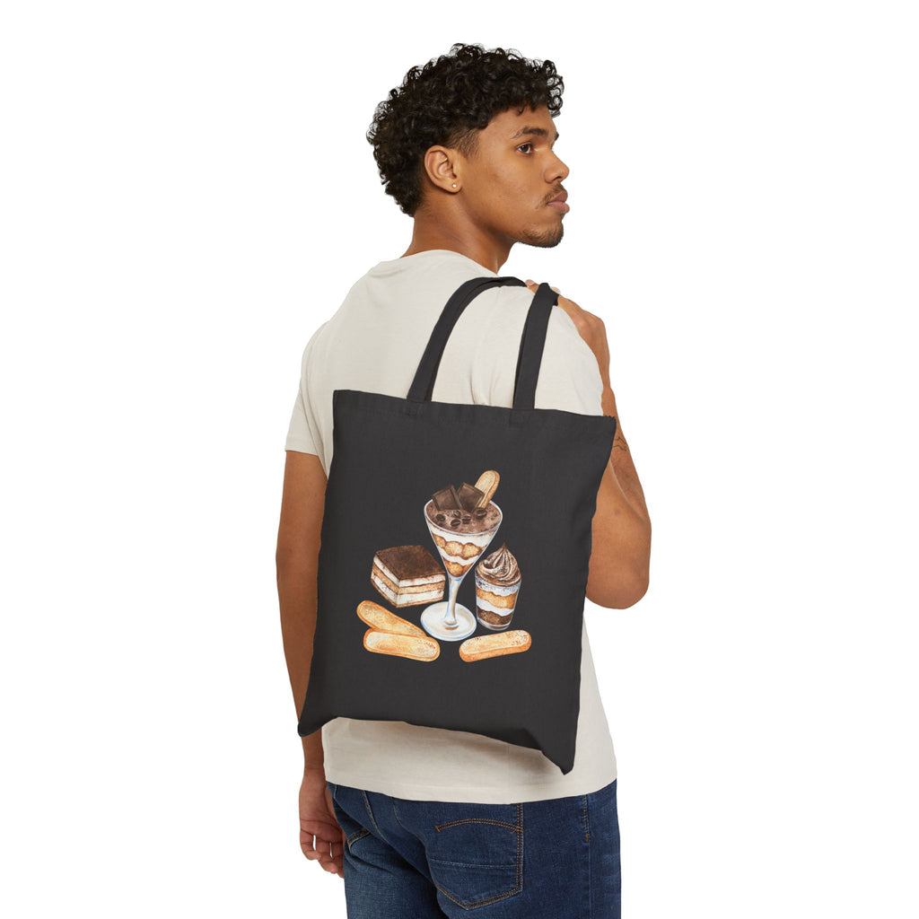 Tiramisu Dessert Lover Canvas Tote Bag — Classic Pastry Cotton Tote
