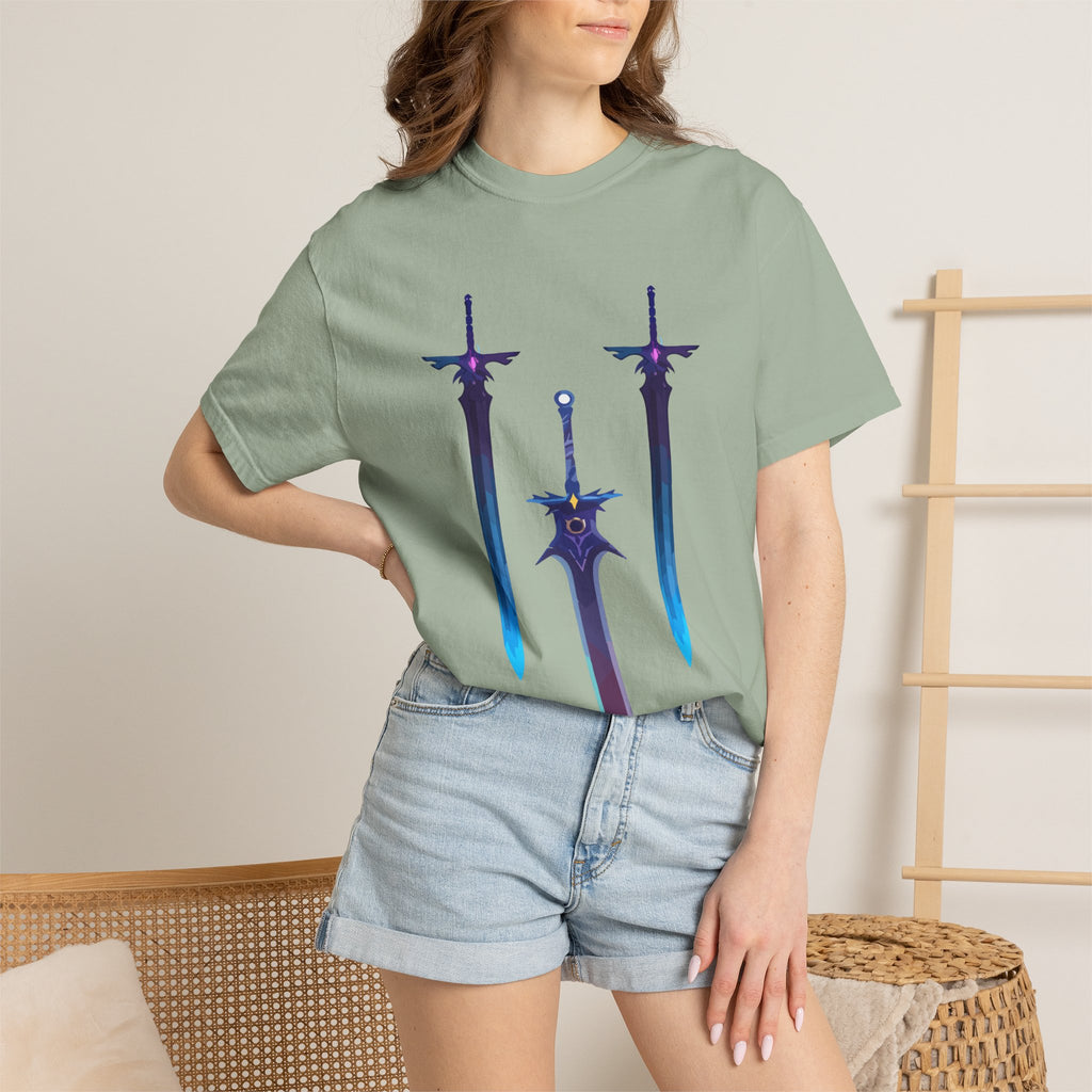 Magical Aura Swords Graphic Printed T-shirt — Pastel Fantasy Magical Swords