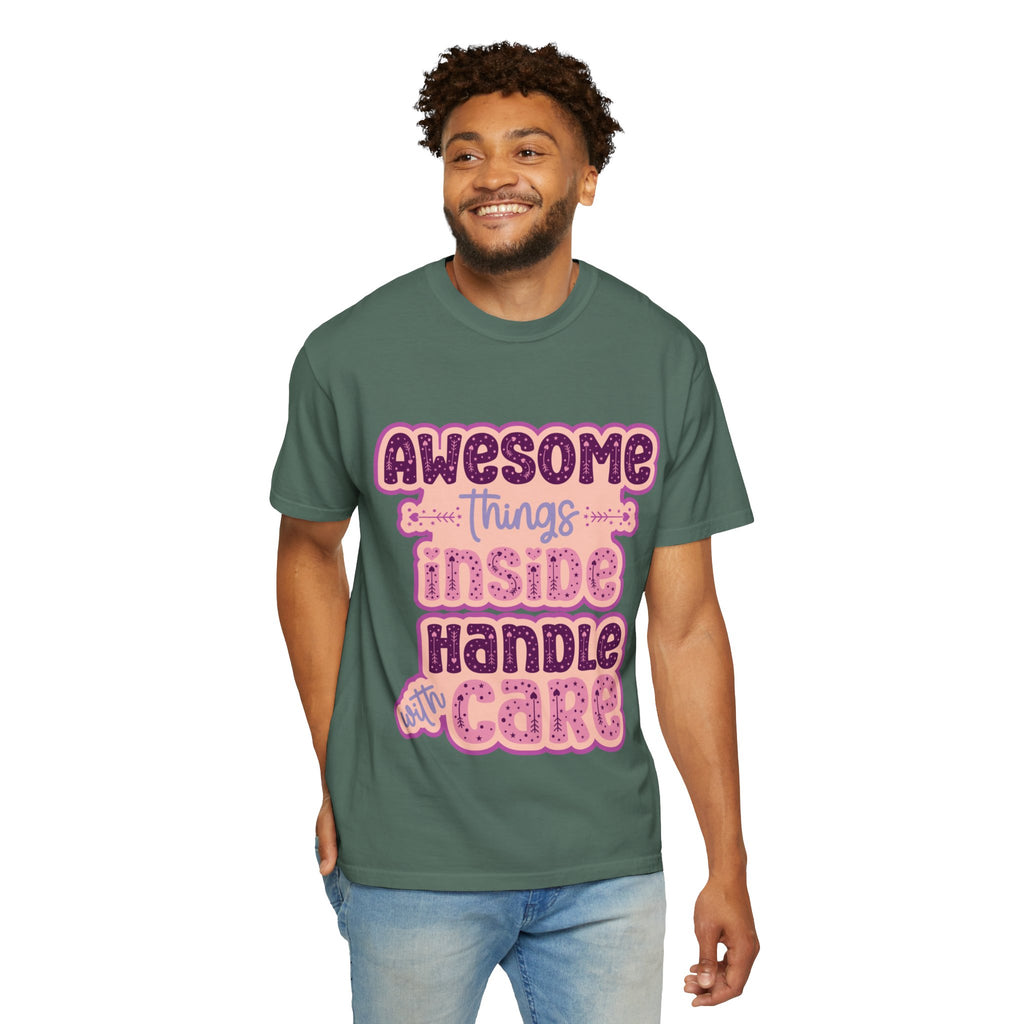 Retro "Awesome Things Inside, Handle With Care" T-Shirt