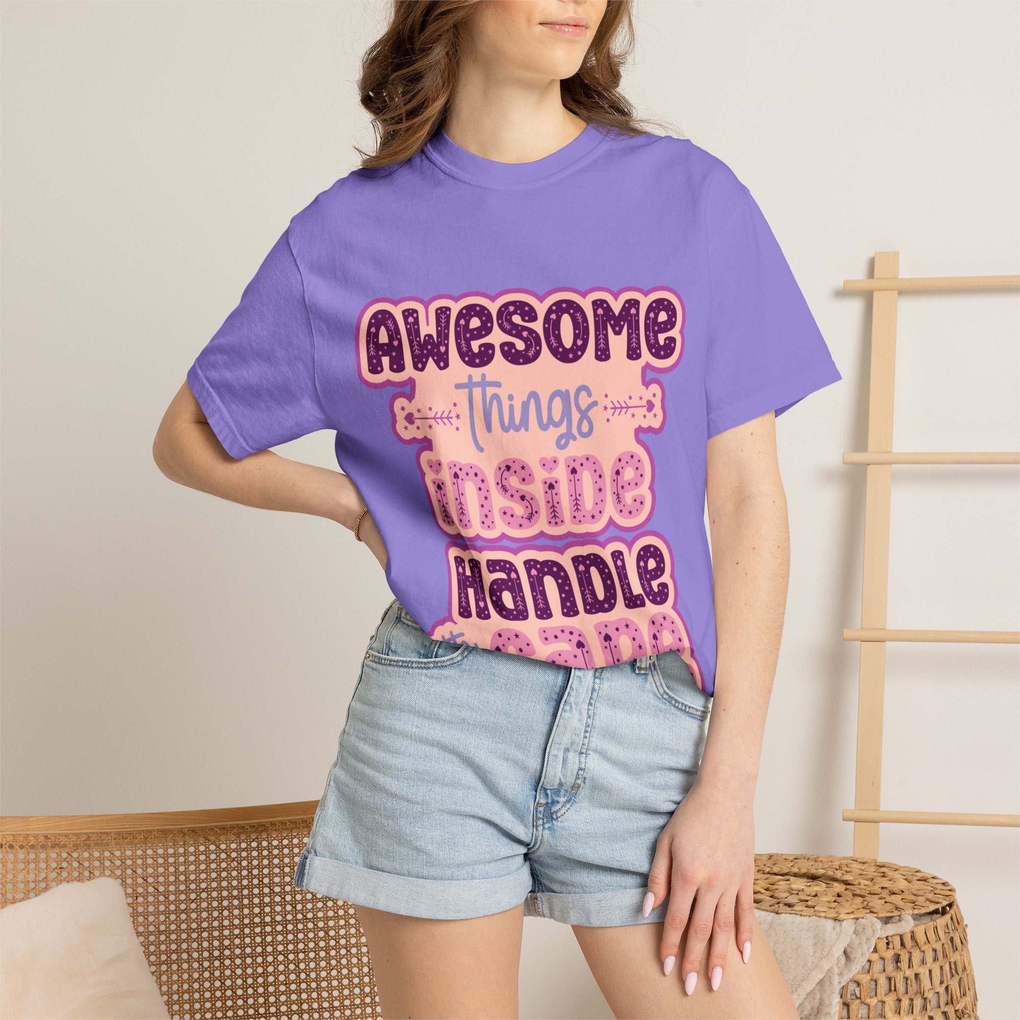 Retro "Awesome Things Inside, Handle With Care" T-Shirt