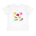 Toddler Candy Shapes Tee — Colorful Candy Heart Star Graphic Shirt for Kids