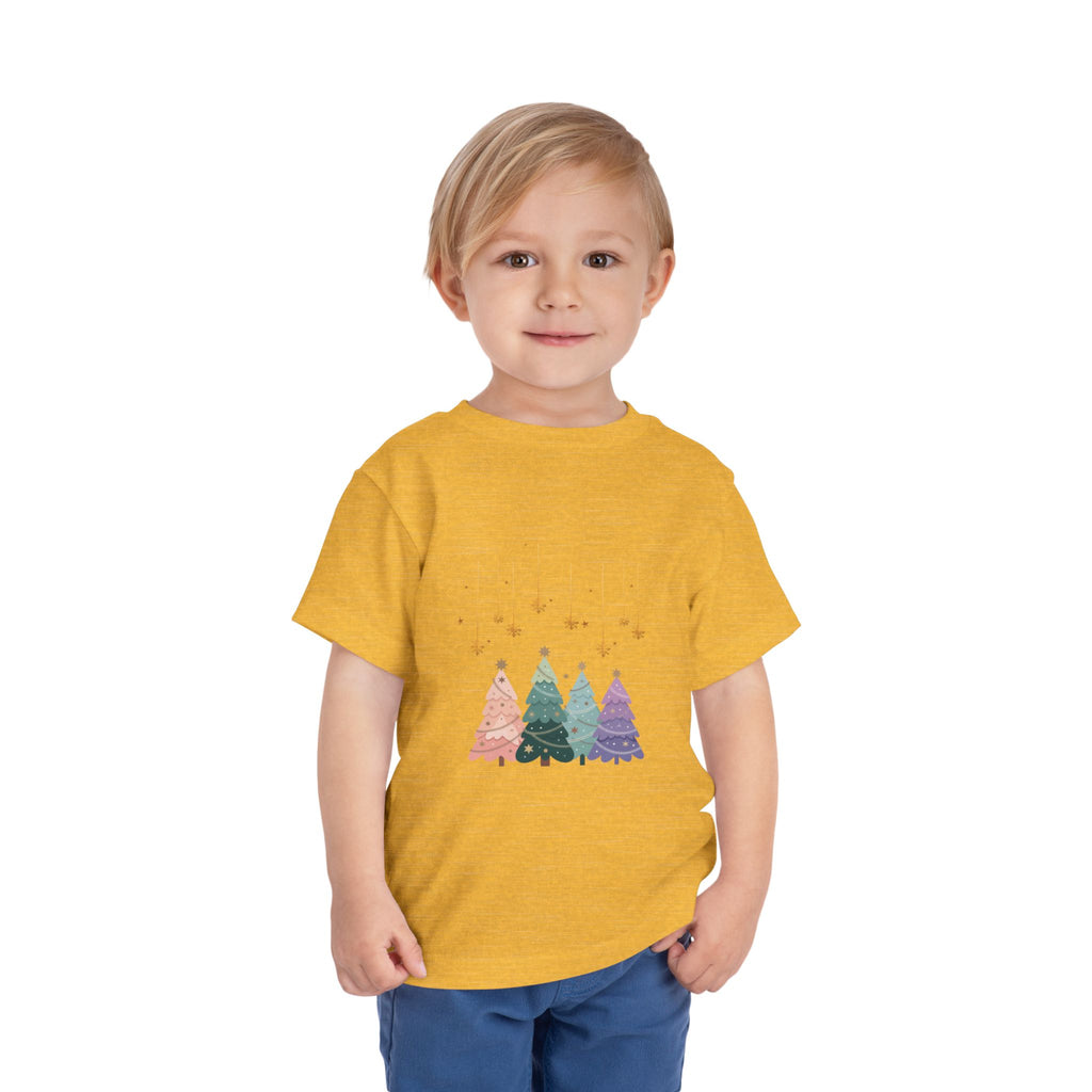 Toddler Tee — Pastel Rainbow Christmas Trees Holiday Shirt