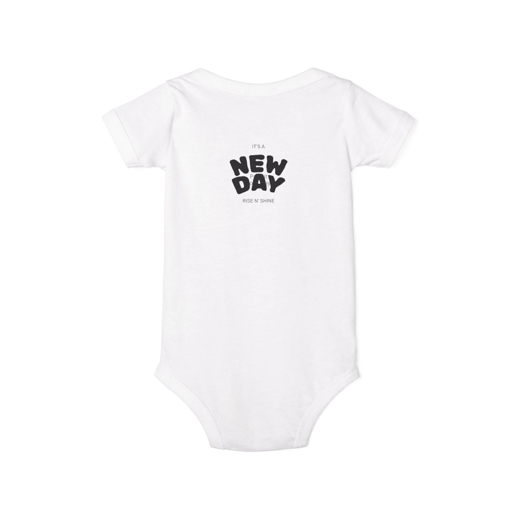 Baby Onesie - Cute Yellow Chick Front & "New Day" Back Infant Bodysuit