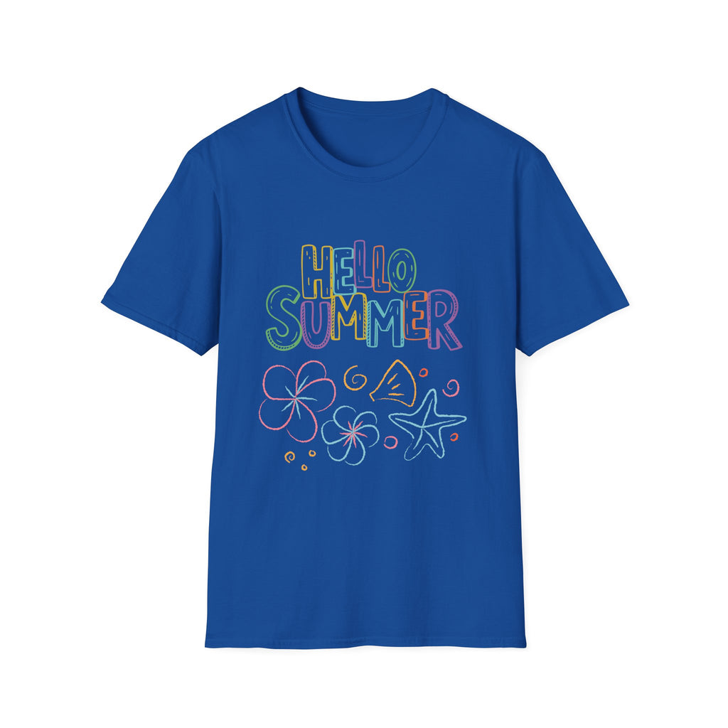 Hello Summer T-Shirt — Pastel Beach Vibes Graphic Tee