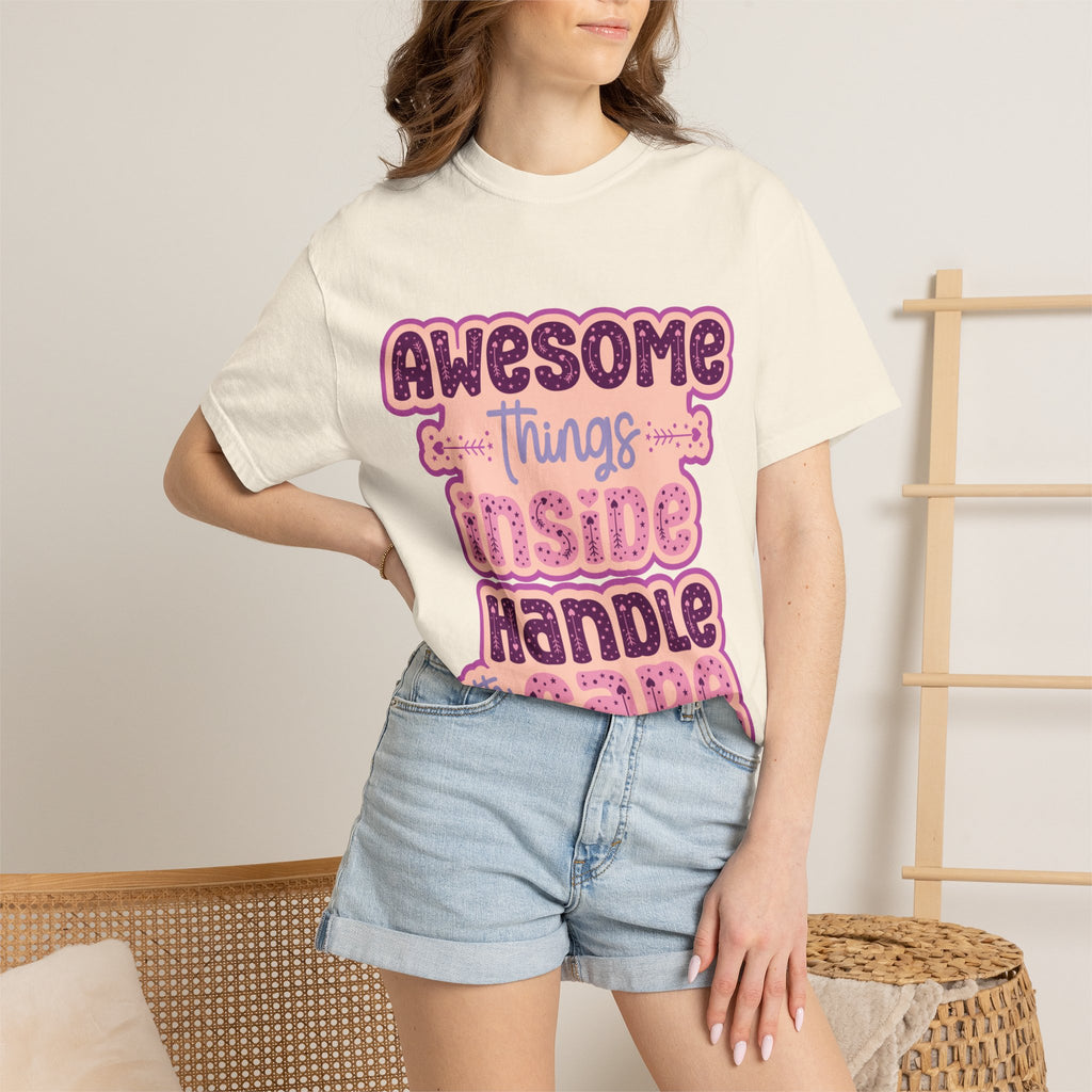 Retro "Awesome Things Inside, Handle With Care" T-Shirt