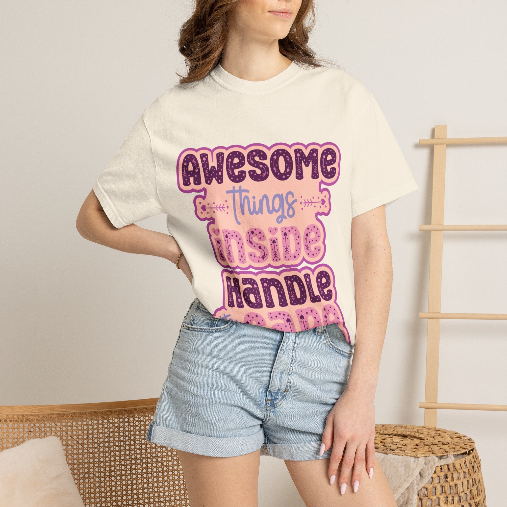 Retro "Awesome Things Inside, Handle With Care" T-Shirt