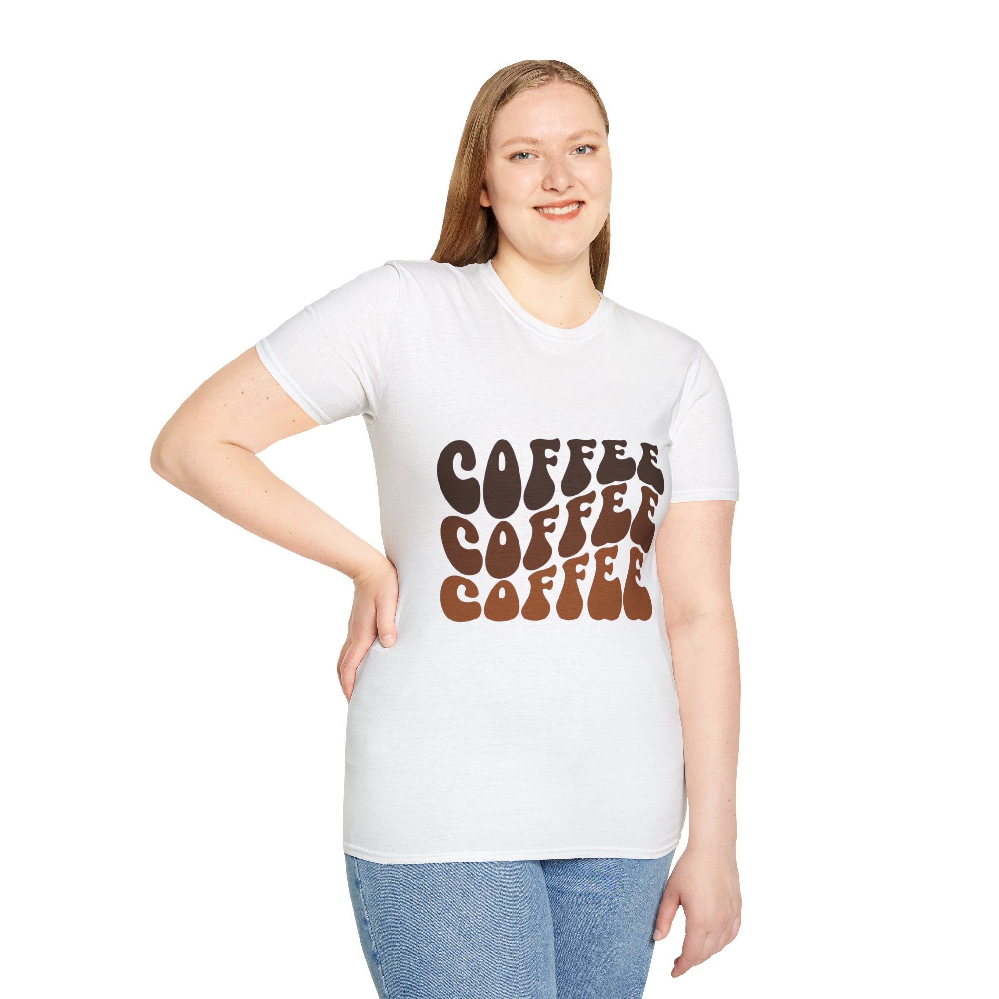 Coffee Layered Text T-Shirt - Coffee Aesthetic vibe T-shirt