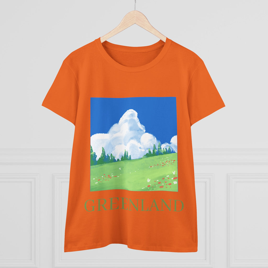 Greenland Scenic Tee — Pastel Meadow Graphic T‑Shirt