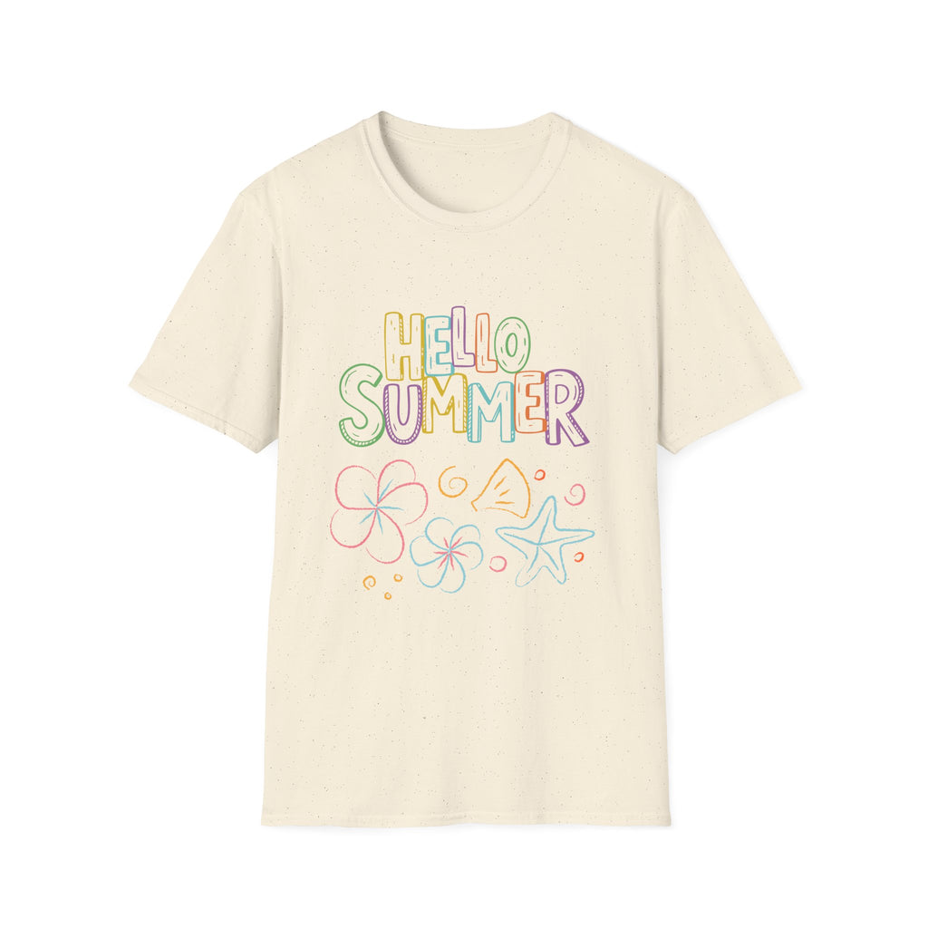Hello Summer T-Shirt — Pastel Beach Vibes Graphic Tee