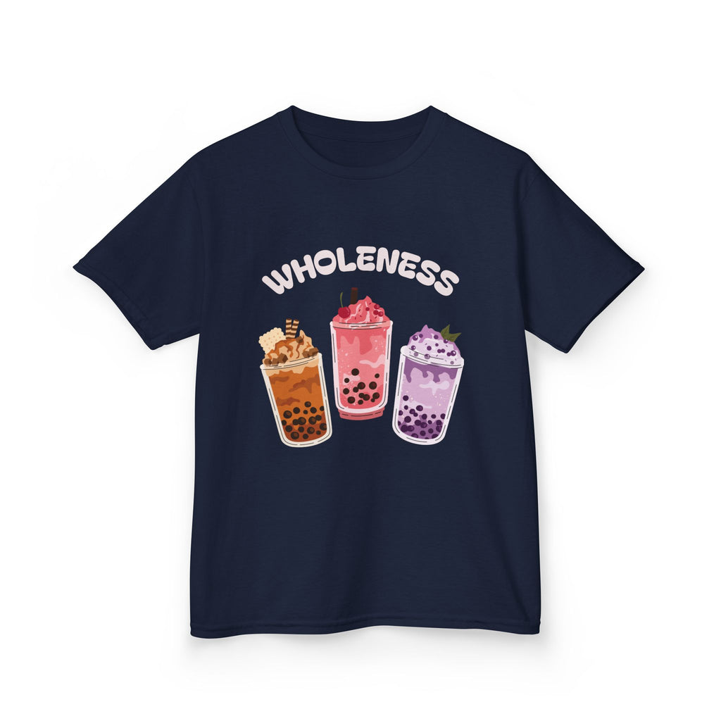 Youth Comfortable Boba Tea "WHOLENESS" Printed T-shirt