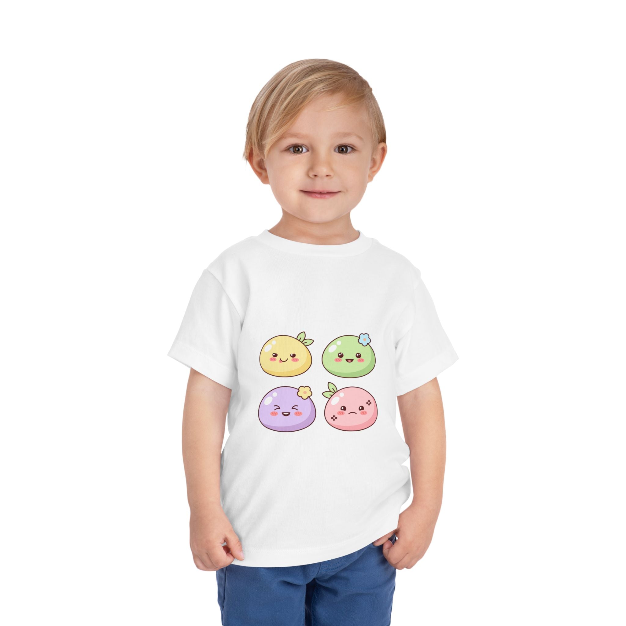 Kawaii Fruit Faces Toddler Tee — Cute Pastel Fruit Characters Shirt