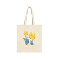 Butterfly Watercolor Tote Bag — Yellow & Blue Canvas Shopper