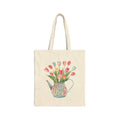 Pastel Potted Flowers Cotton Canvas Tote Bag — Floral Bloom Design